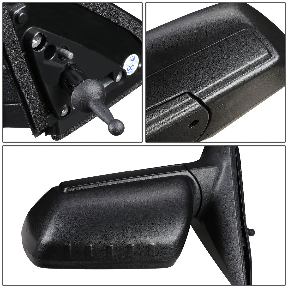 RETROVISOR MIRROR - OEM - 10-11 KIA SOUL - MANUAL - TEXTURED - BLACK - LEFT