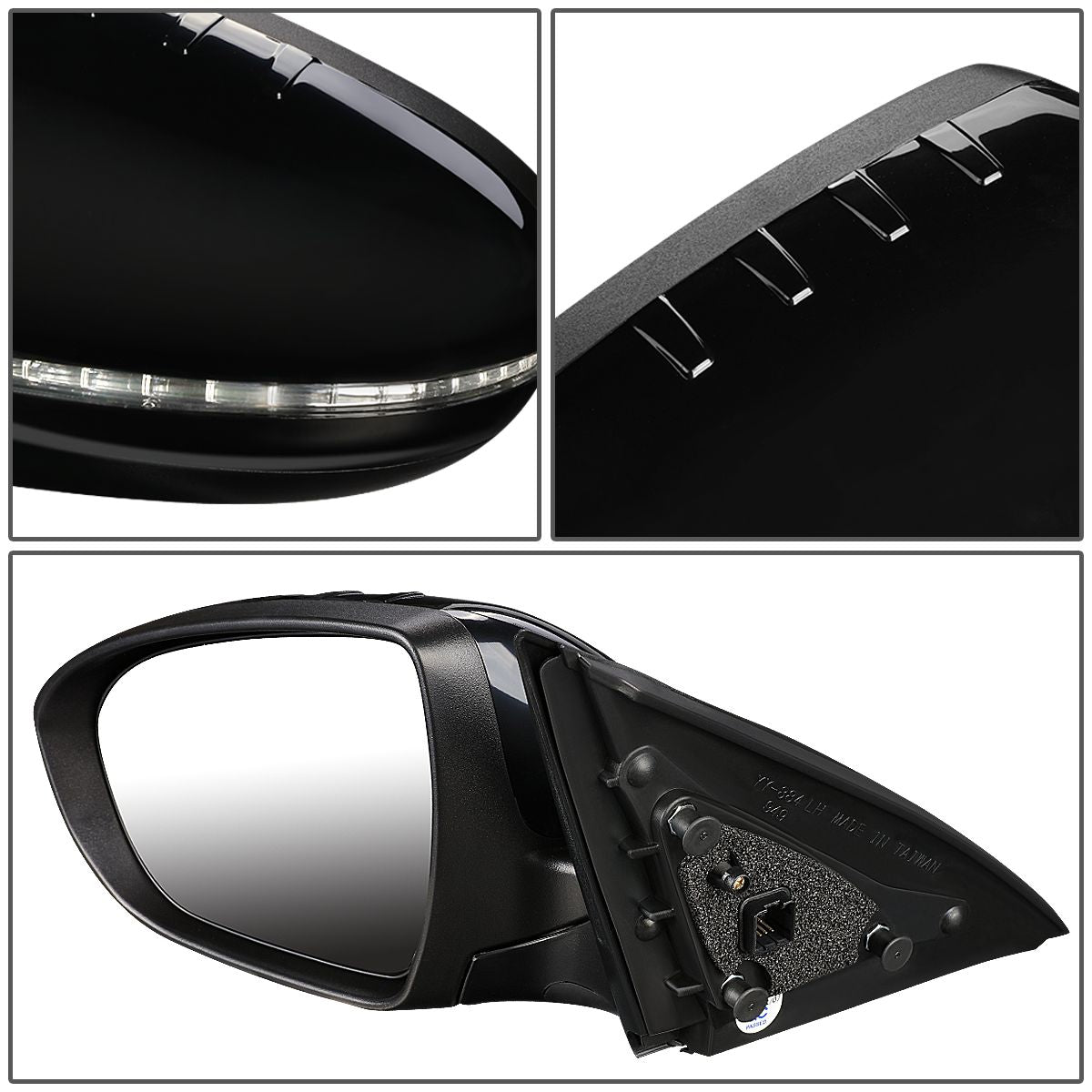 RETROVISOR MIRROR - OEM - 11-13 KIA OPTIMA - POWERED - TEXTURED - BLACK - LEFT