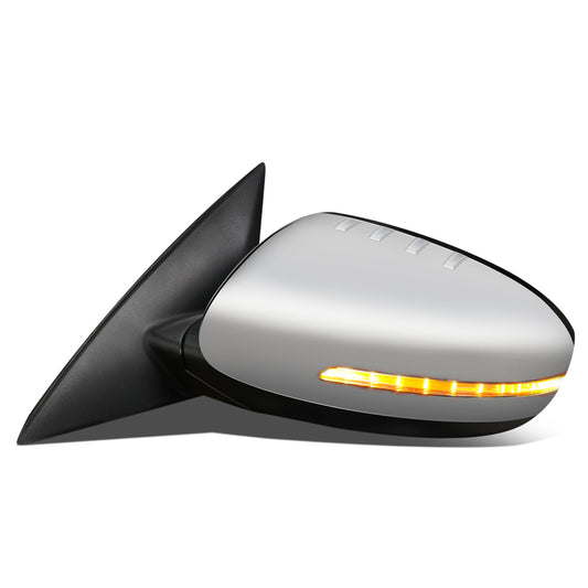 RETROVISOR MIRROR - OEM - 11-15 KIA OPTIMA - POWERED - HEATED - W/ SIGNAL LIGHT - CHROME COVER - LEFT