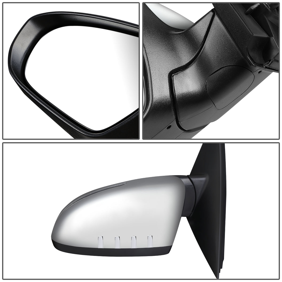 RETROVISOR MIRROR - OEM - 11-15 KIA OPTIMA - POWERED - HEATED - W/ SIGNAL LIGHT - CHROME COVER - LEFT