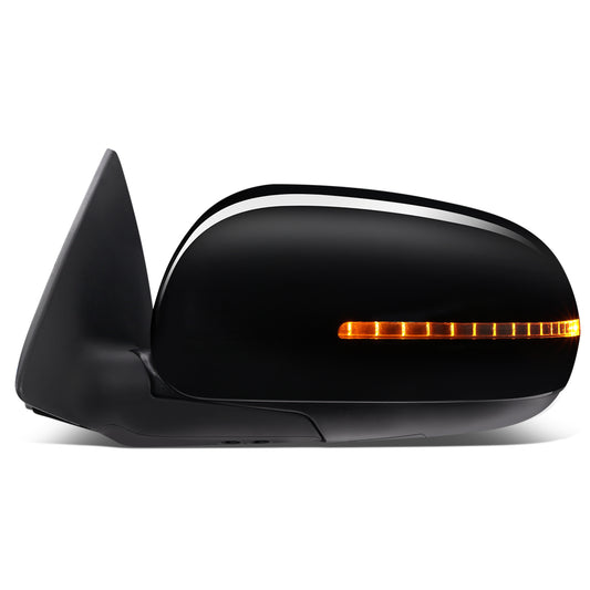 RETROVISOR MIRROR - OEM - 10-13 KIA FORTE, FORTE KOUP - POWERED - HEATED - W/ SIGNAL LIGHT - POWER FOLDING - BLACK MATERIAL - LEFT