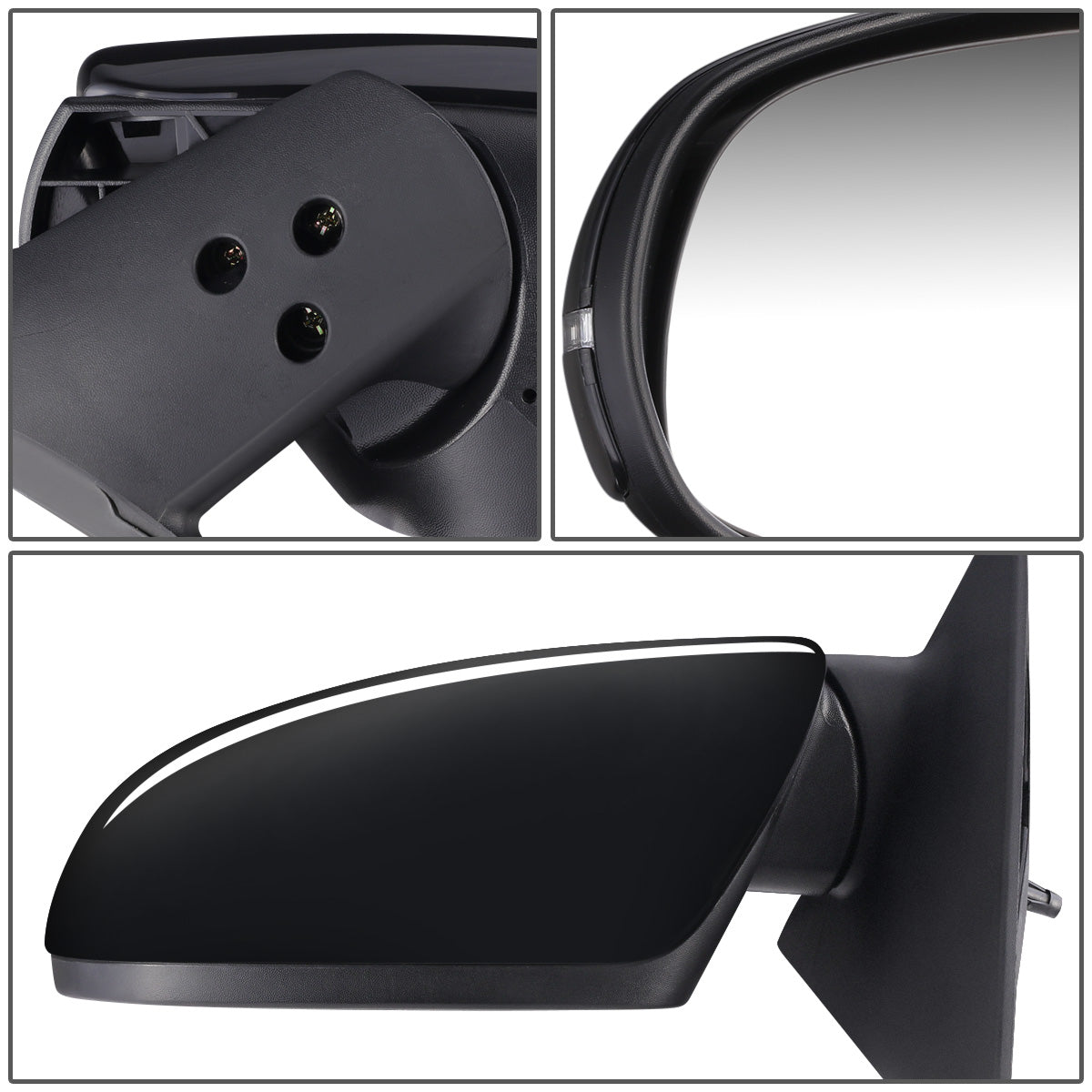 RETROVISOR MIRROR - OEM - 10-13 KIA FORTE, FORTE KOUP - POWERED - HEATED - W/ SIGNAL LIGHT - POWER FOLDING - BLACK MATERIAL - LEFT
