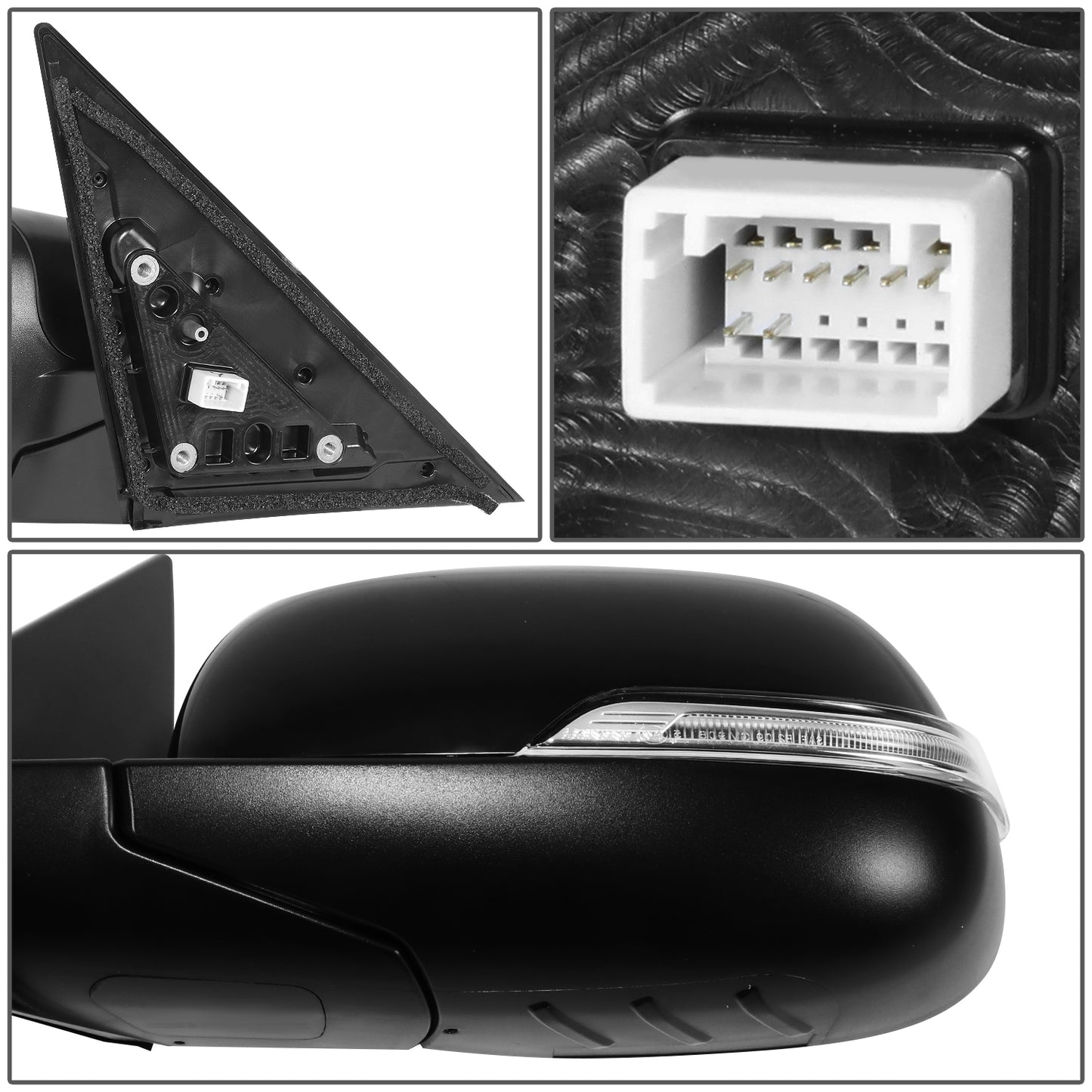 RETROVISOR MIRROR - OE STYLE - KIA SOUL 14-19 - WITH POWER FOLD WITH HEATED GLASS WITH TURN SIGNAL - DRIVER SIDE - PAINT TO MATCH - BLACK