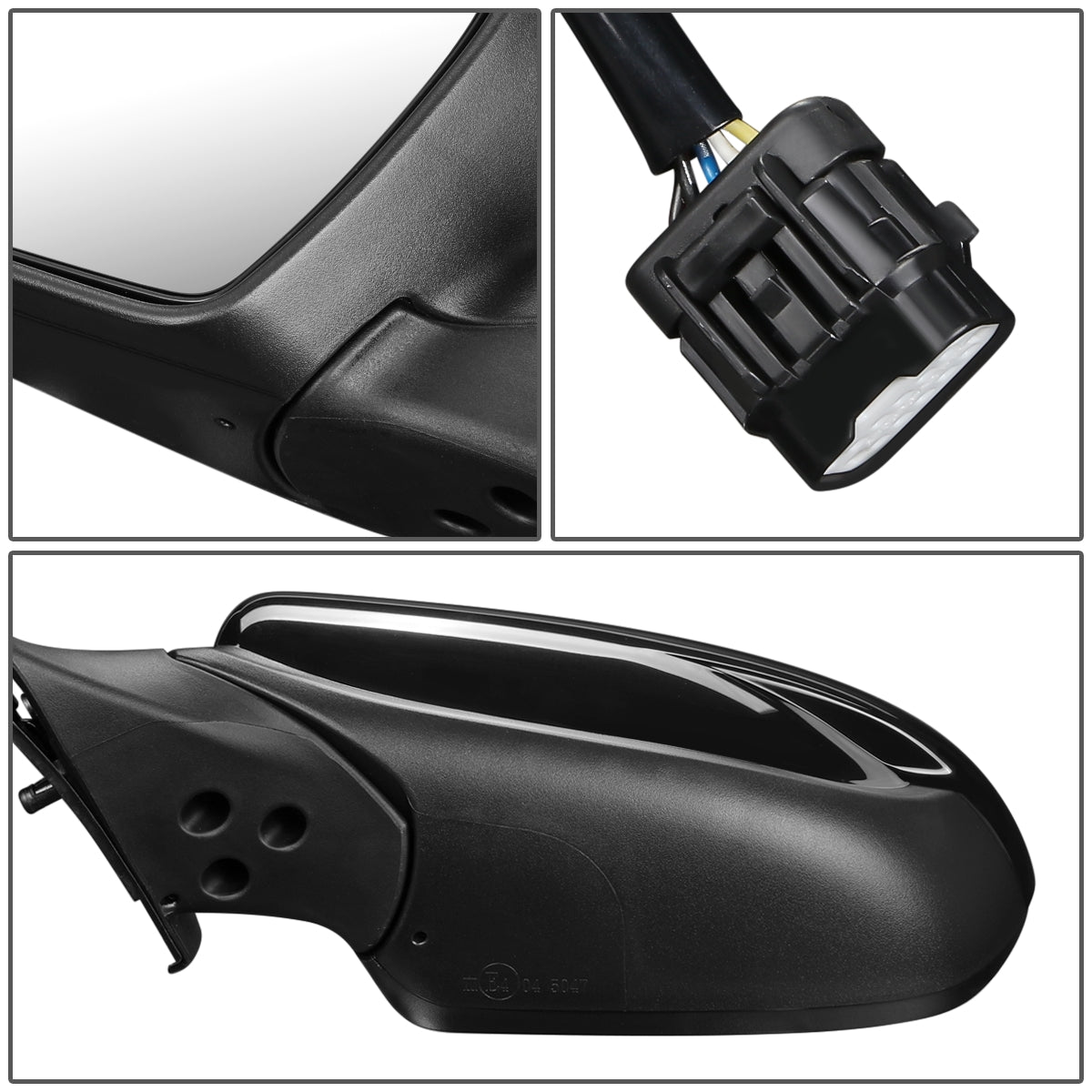 RETROVISOR MIRROR - OEM - 14-16 KIA FORTE, FORTE KOUP - POWERED - HEATED - FOLDING - BLACK MATERIAL - LEFT