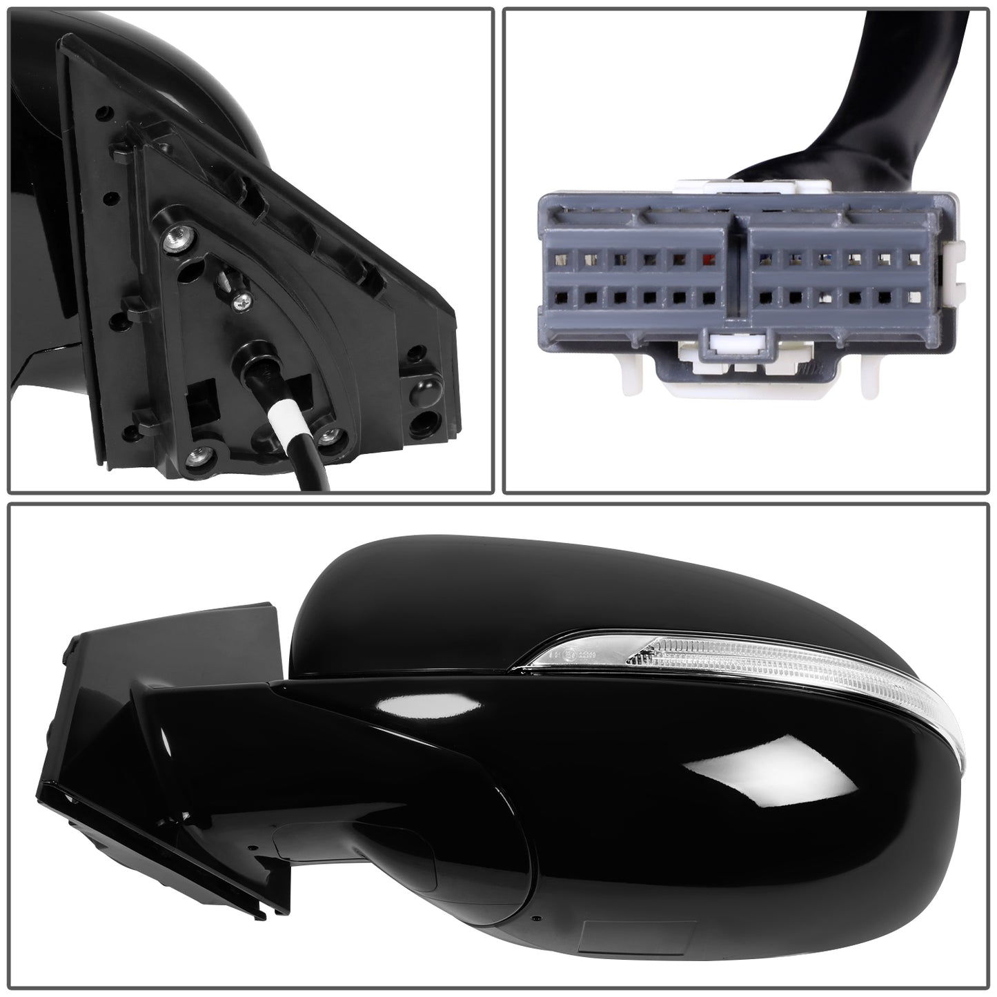 RETROVISOR MIRROR - OE STYLE - KIA SORENTO 16-18 - WITH POWER FOLD WITH HEATED GLASS - DRIVER SIDE - PAINT TO MATCH - BLACK