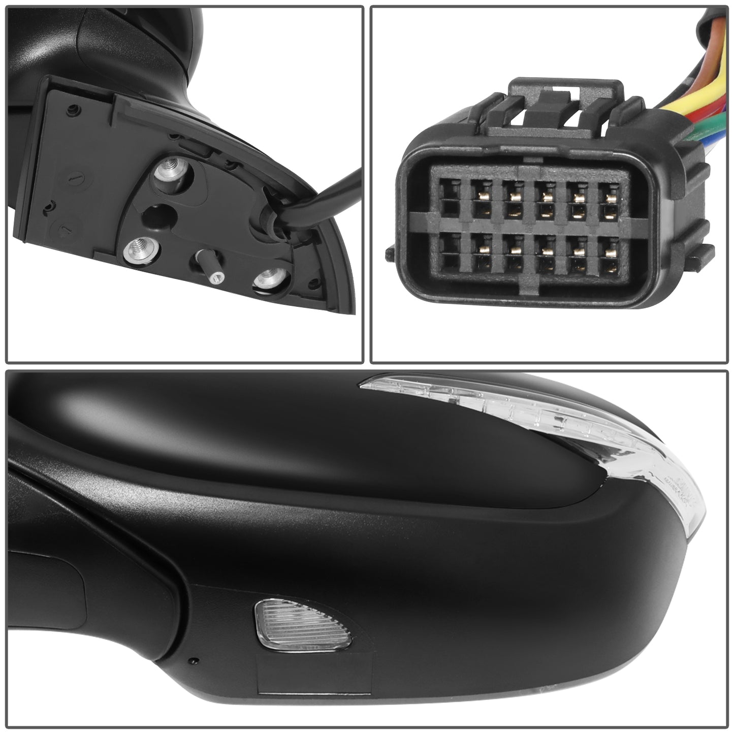 RETROVISOR MIRROR - OE STYLE - KIA FORTE 17-18 - WITH POWER FOLD WITH HEATED GLASS WITH TURN SIGNAL - DRIVER SIDE - PAINT TO MATCH - BLACK