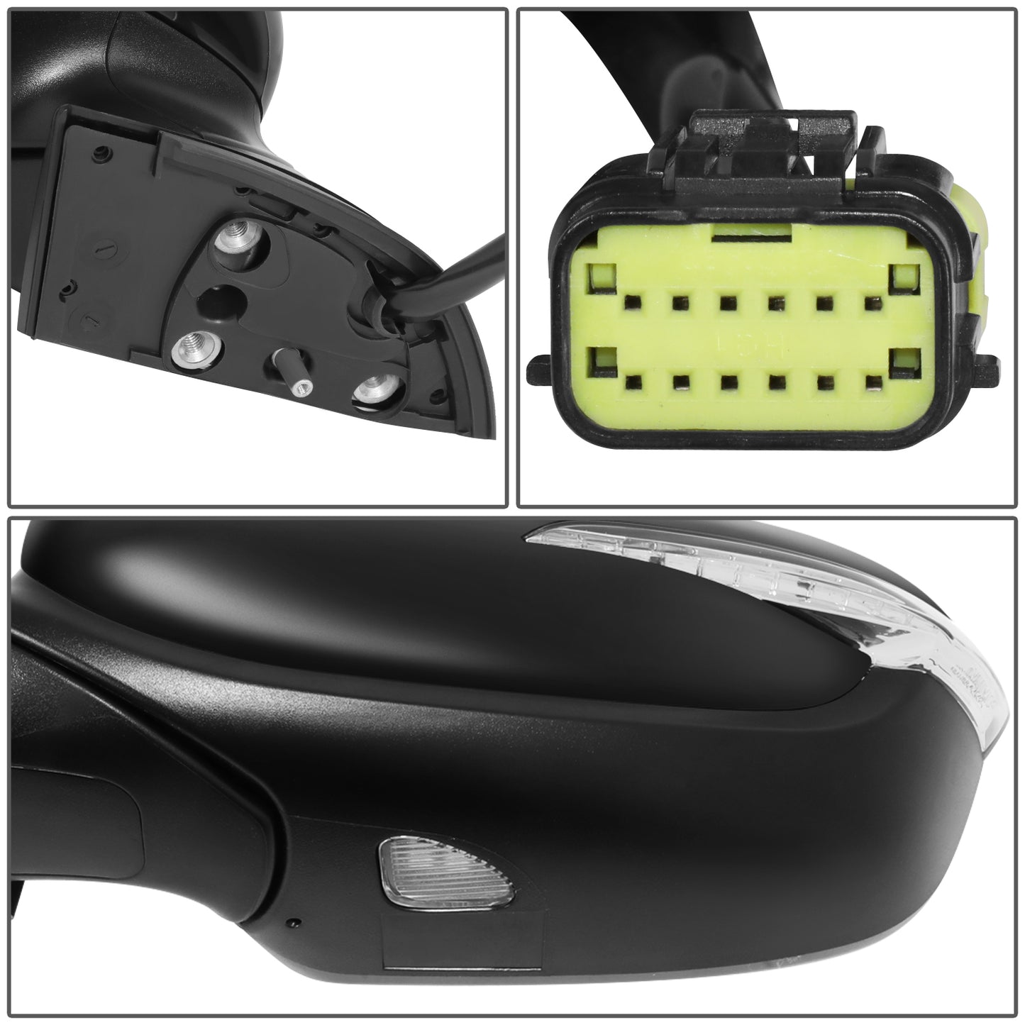 RETROVISOR MIRROR - OE STYLE - KIA FORTE 2017-2018 - WITH POWER FOLD WITH HEATED GLASS WITH TURN SIGNAL WITH BLIND SPOT - DRIVER LEFT SIDE - BLACK