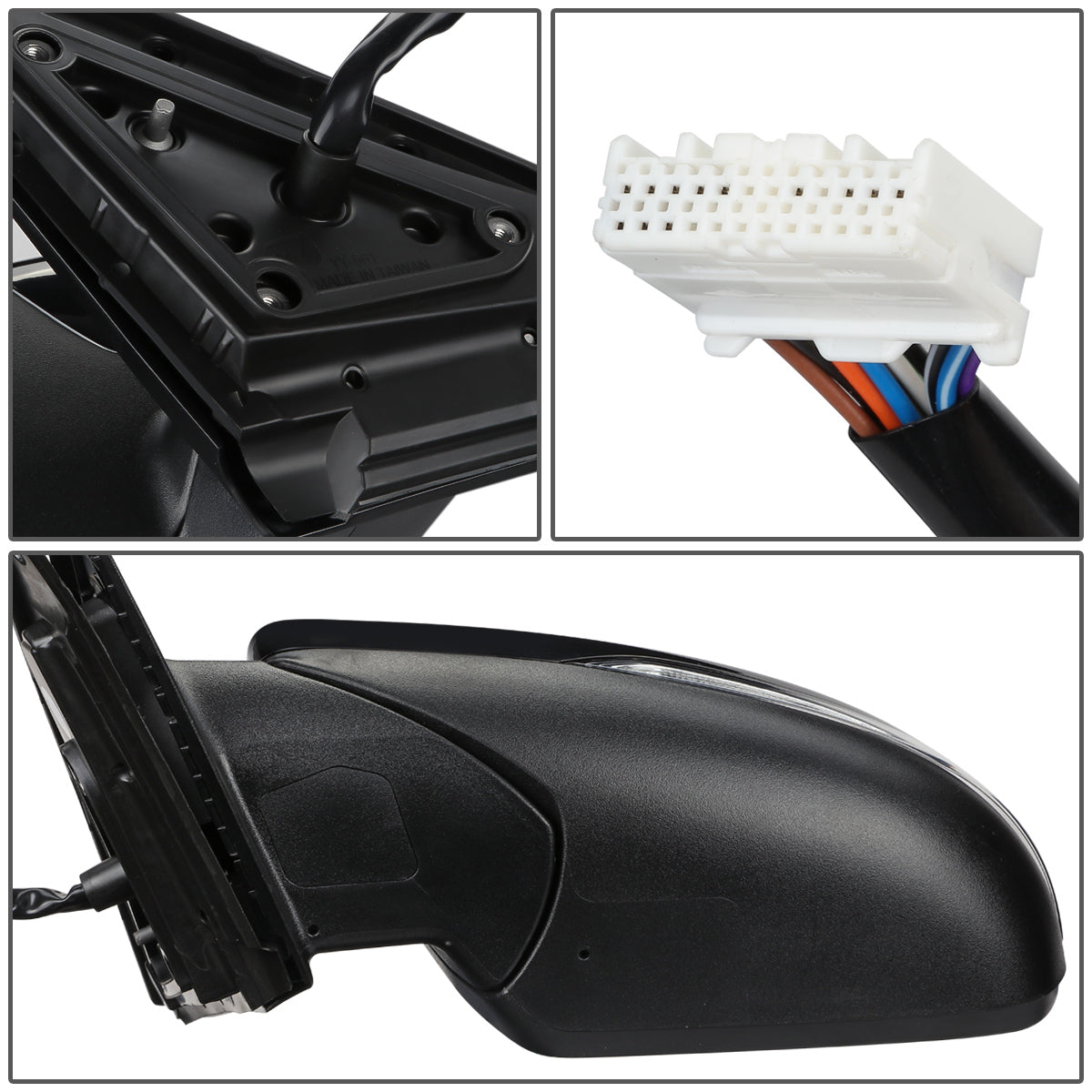 RETROVISOR MIRROR - OEM - 11-15 KIA OPTIMA - POWERED - HEATED - W/ SIGNAL LIGHT - W/ BSD - FOLDING - BLACK MATERIAL - LEFT