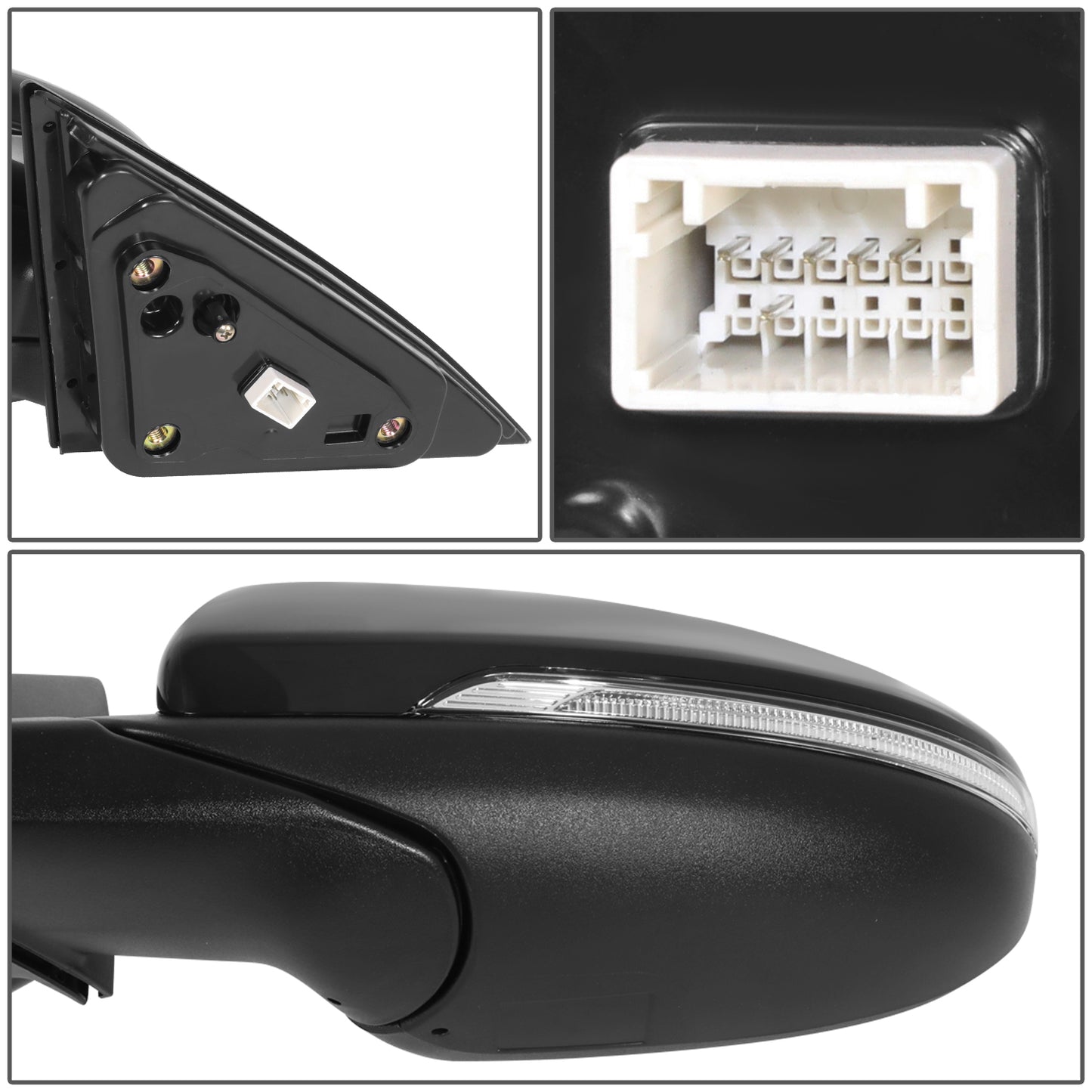 RETROVISOR MIRROR - OE STYLE - KIA FORTE 2019-2021 - WITH POWER WITH HEATED GLASS WITH TURN SIGNAL - DRIVER LEFT SIDE - BLACK