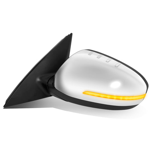 RETROVISOR MIRROR - OE STYLE - KIA OPTIMA 14-15 - WITH POWER FOLD WITH HEATED GLASS WITH TURN SIGNAL WITH BLIND SPOT - CHROME COVER - DRIVER SIDE - SMOOTH - CHROME / BLACK
