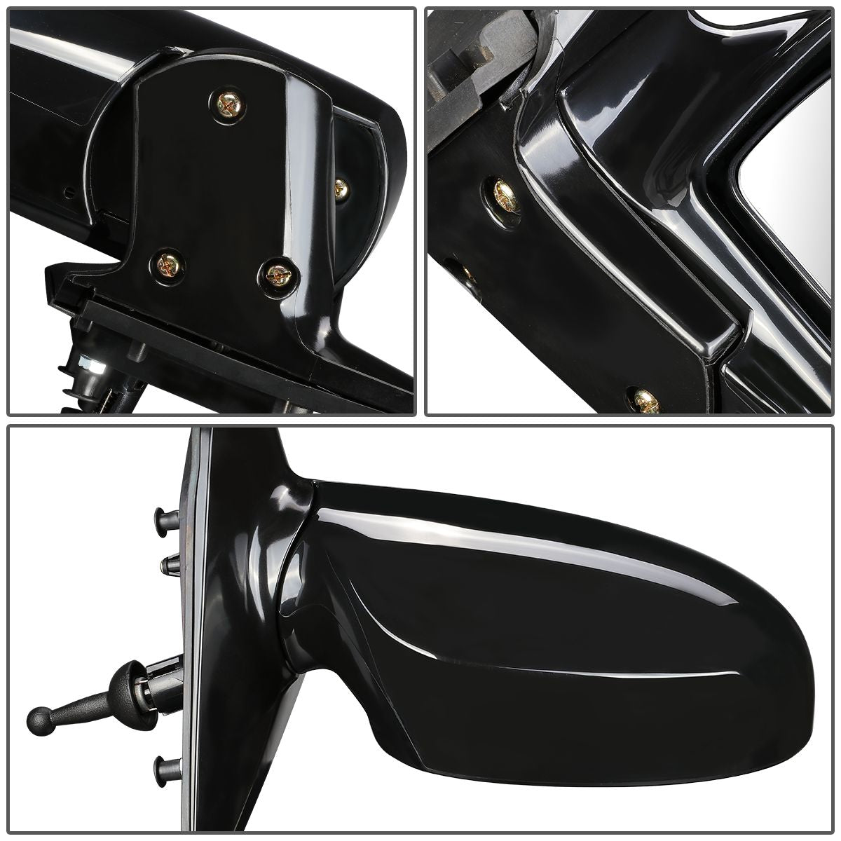 RETROVISOR MIRROR - OEM - 04-09 KIA SPECTRA 2.0L / 05-09 KIA SPECTRA5 - MANUAL - PAINTABLE - BLACK - RIGHT