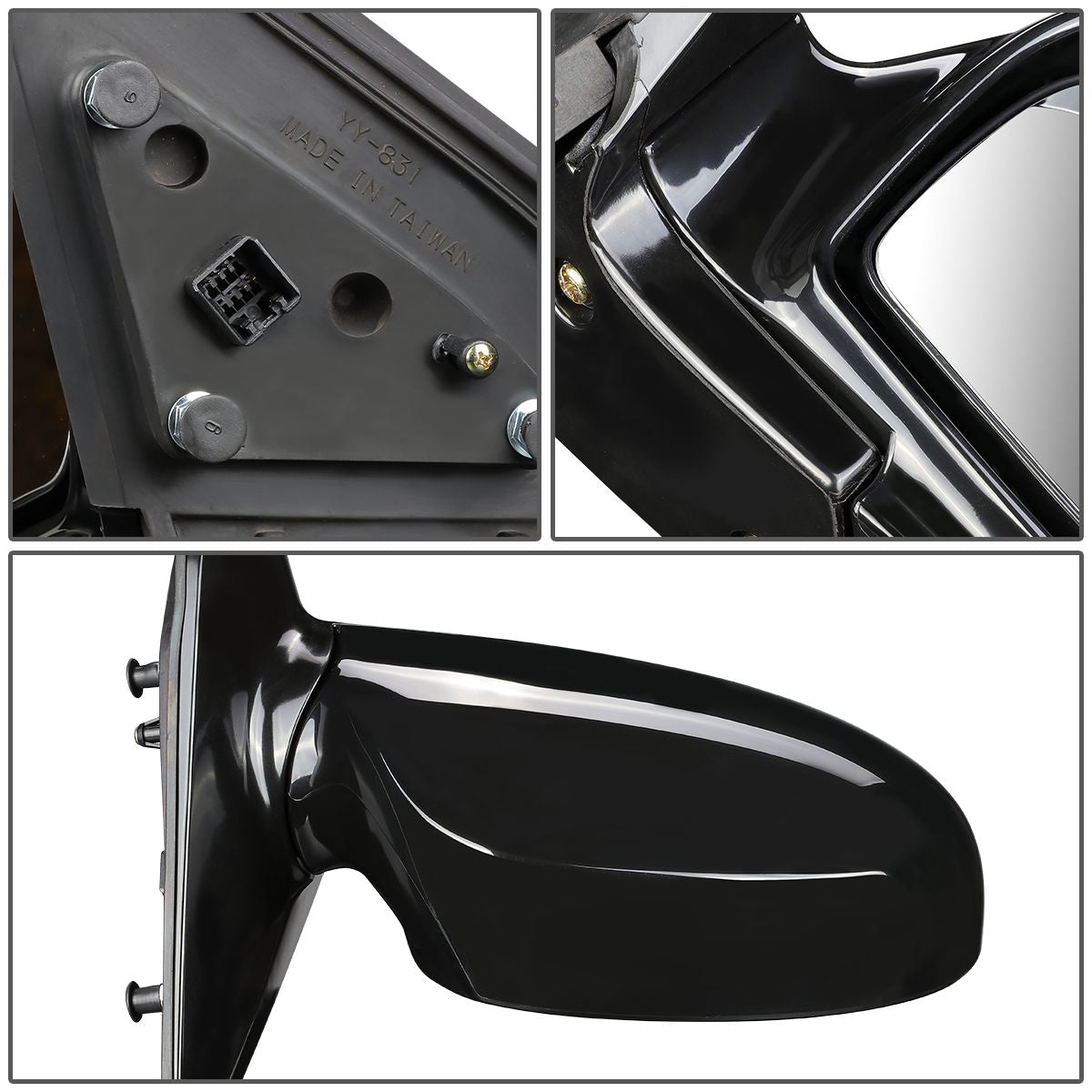 RETROVISOR MIRROR - OEM - 04-09 KIA SPECTRA 2.0L / 05-09 KIA SPECTRA5 - POWERED - HEATED - PAINTABLE - BLACK - RIGHT