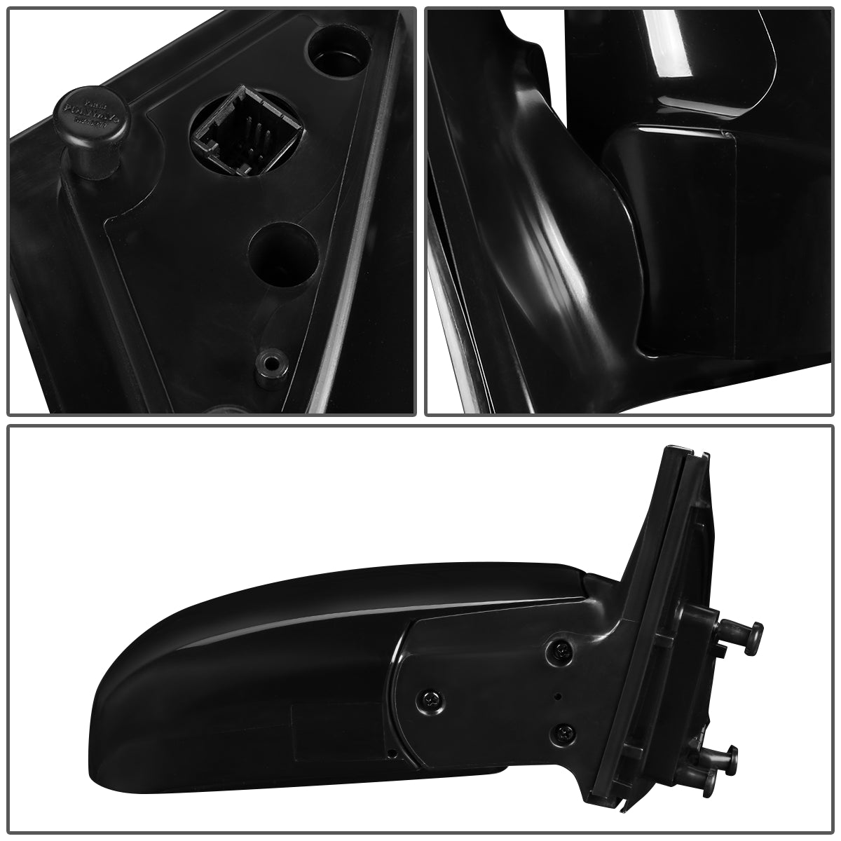 RETROVISOR MIRROR - OEM - 04-09 KIA SPECTRA 2.0L / 05-09 KIA SPECTRA5 - POWERED - HEATED - PAINTABLE - BLACK - RIGHT