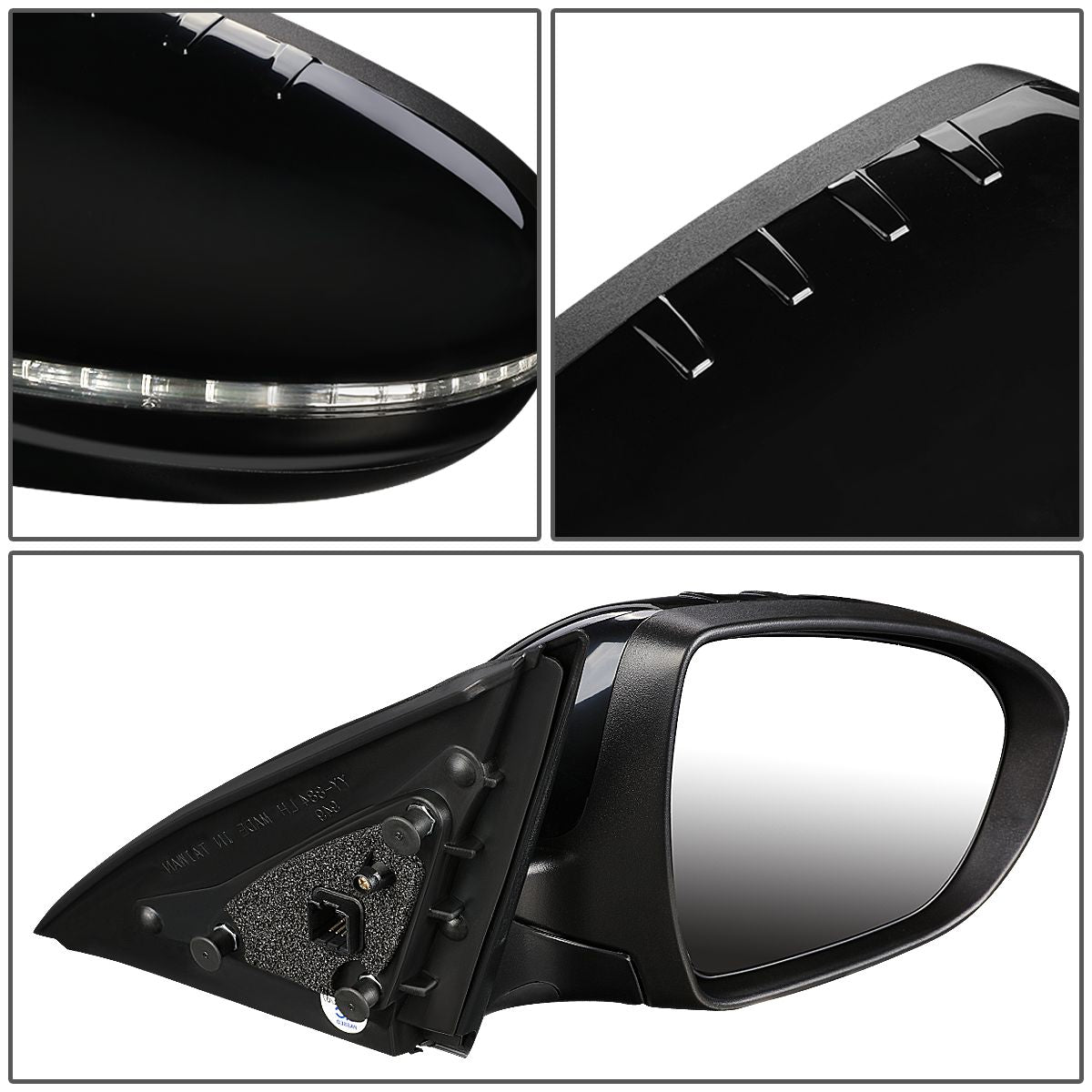 RETROVISOR MIRROR - OEM - 11-13 KIA OPTIMA - POWERED - TEXTURED - BLACK - RIGHT