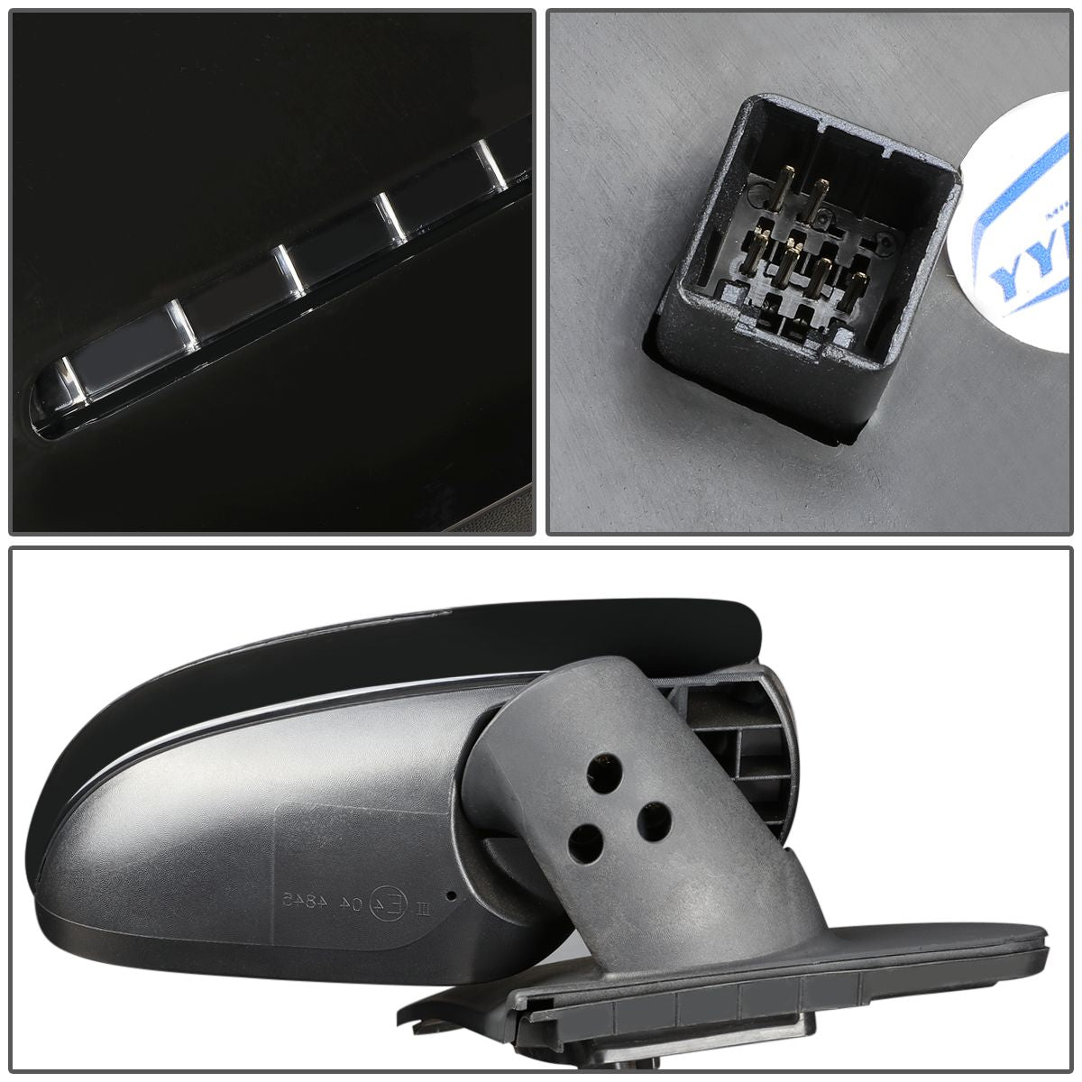 RETROVISOR MIRROR - OEM - 11-13 KIA FORTE - POWERED - HEATED - PAINTABLE - BLACK - RIGHT