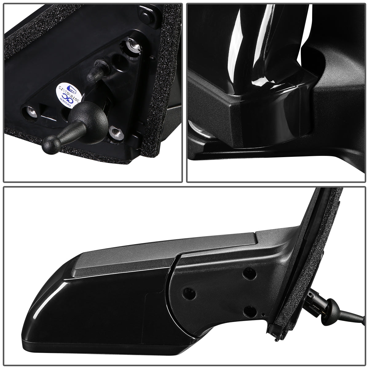 RETROVISOR MIRROR - OEM - 12-13 KIA SOUL - MANUAL - TEXTURED - BLACK - RIGHT