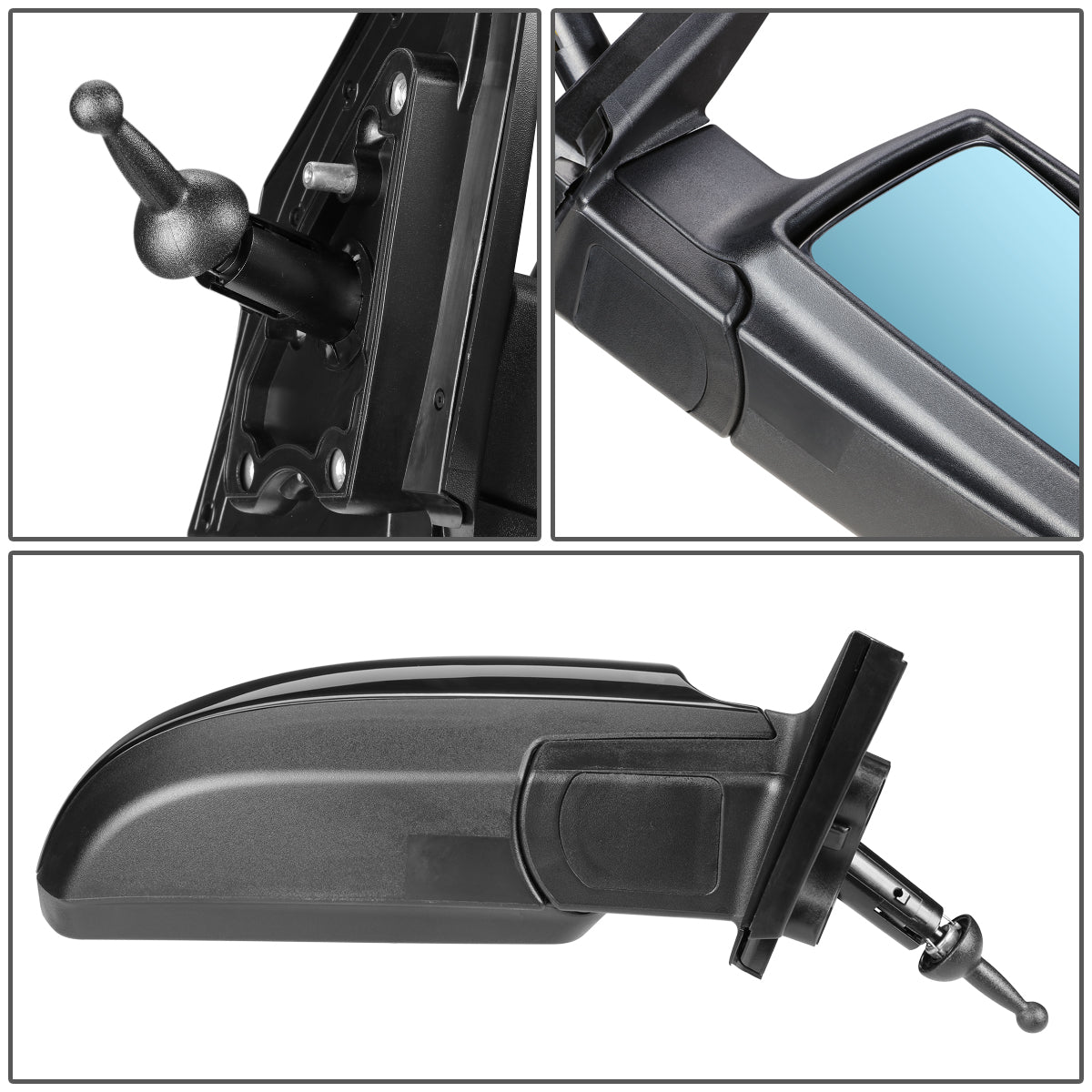 RETROVISOR MIRROR - OEM - 06-09 KIA RIO / 06-09 KIA RIO5 - MANUAL - PAINTABLE - BLACK - RIGHT