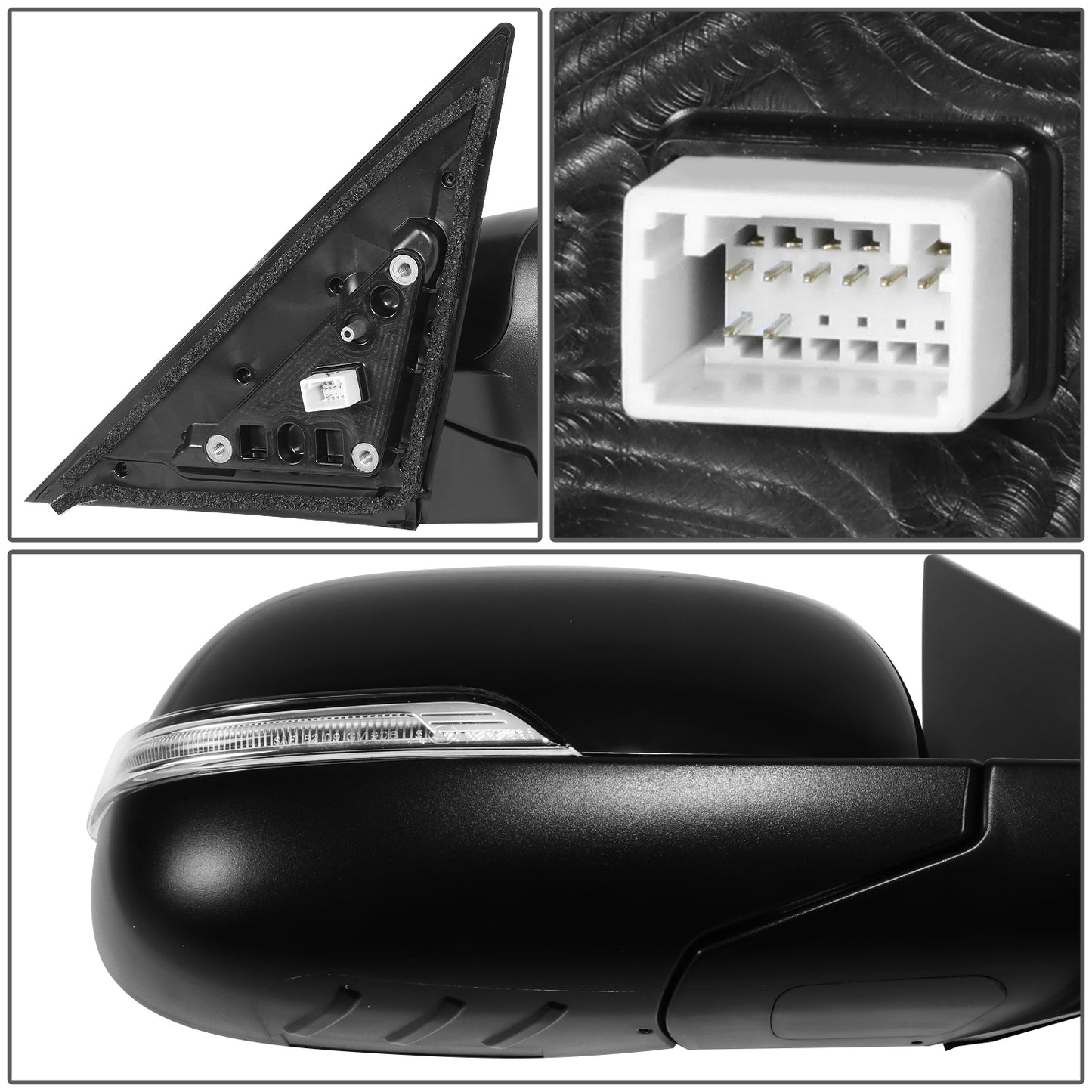 RETROVISOR MIRROR - OE STYLE - KIA SOUL 14-19 - WITH POWER FOLD WITH HEATED GLASS WITH TURN SIGNAL - PASSENGER SIDE - PAINT TO MATCH - BLACK