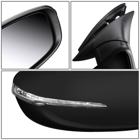 RETROVISOR MIRROR - OEM - 14-16 KIA FORTE, FORTE KOUP - POWERED - HEATED - FOLDING - BLACK MATERIAL - RIGHT