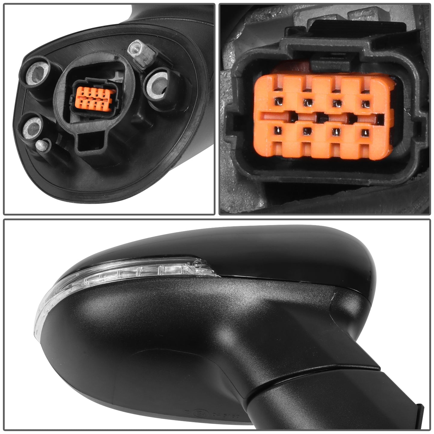 RETROVISOR MIRROR - OE STYLE - KIA RIO 14-17 - WITH POWER WITH HEATED GLASS WITH TURN SIGNAL - PASSENGER SIDE - PAINT TO MATCH - BLACK