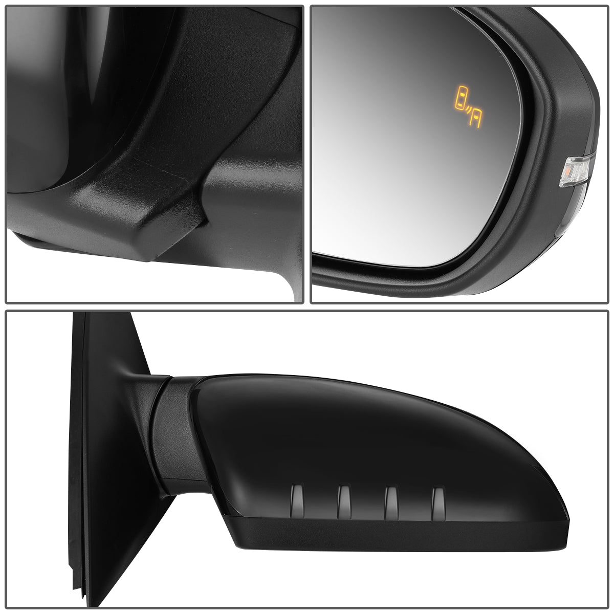 RETROVISOR MIRROR - OEM - 11-15 KIA OPTIMA - POWERED - HEATED - W/ SIGNAL LIGHT - W/ BSD - POWER FOLDING - BLACK MATERIAL - RIGHT