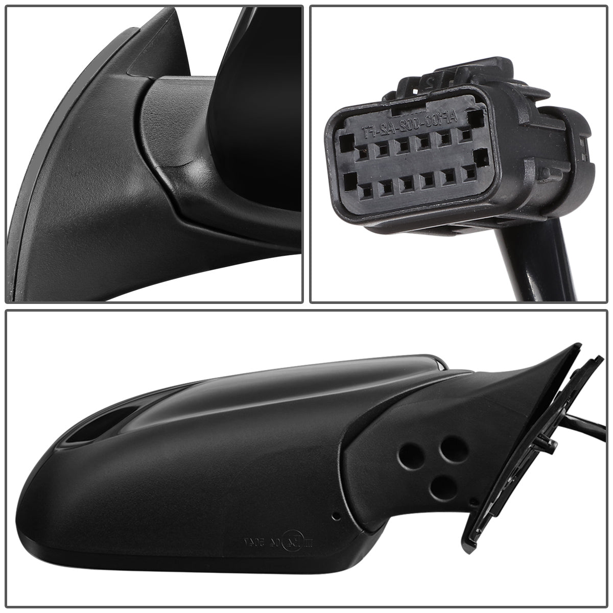 RETROVISOR MIRROR - OEM - 14-16 KIA FORTE, FORTE KOUP - POWERED - HEATED - FOLDING - BLACK MATERIAL - RIGHT