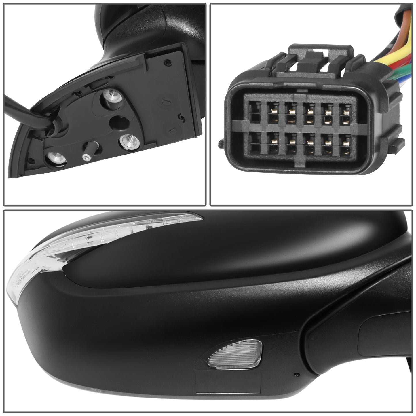 RETROVISOR MIRROR - OE STYLE - KIA FORTE 17-18 - WITH POWER FOLD WITH HEATED GLASS WITH TURN SIGNAL - PASSENGER SIDE - PAINT TO MATCH - BLACK