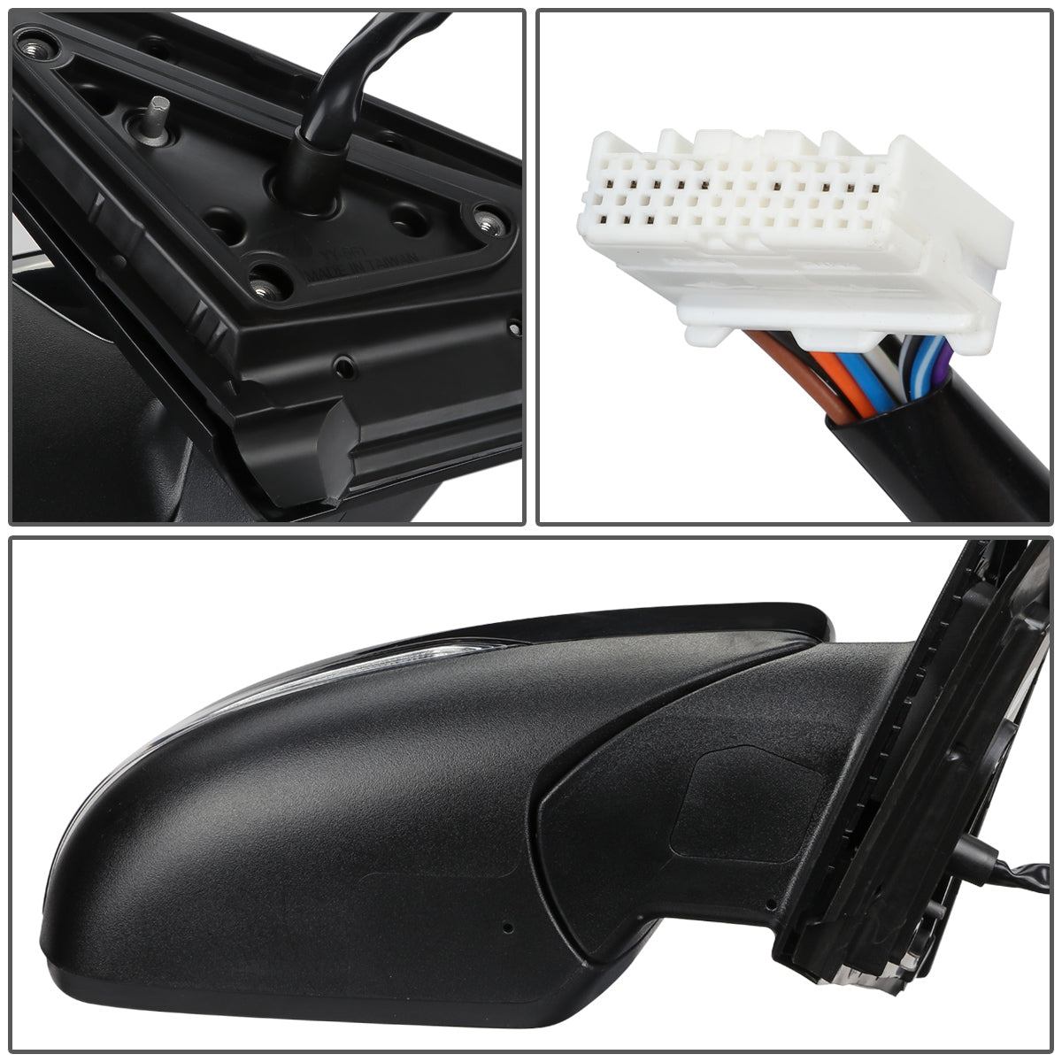 RETROVISOR MIRROR - OEM - 11-15 KIA OPTIMA - POWERED - HEATED - W/ SIGNAL LIGHT - W/ BSD - FOLDING - BLACK MATERIAL - RIGHT