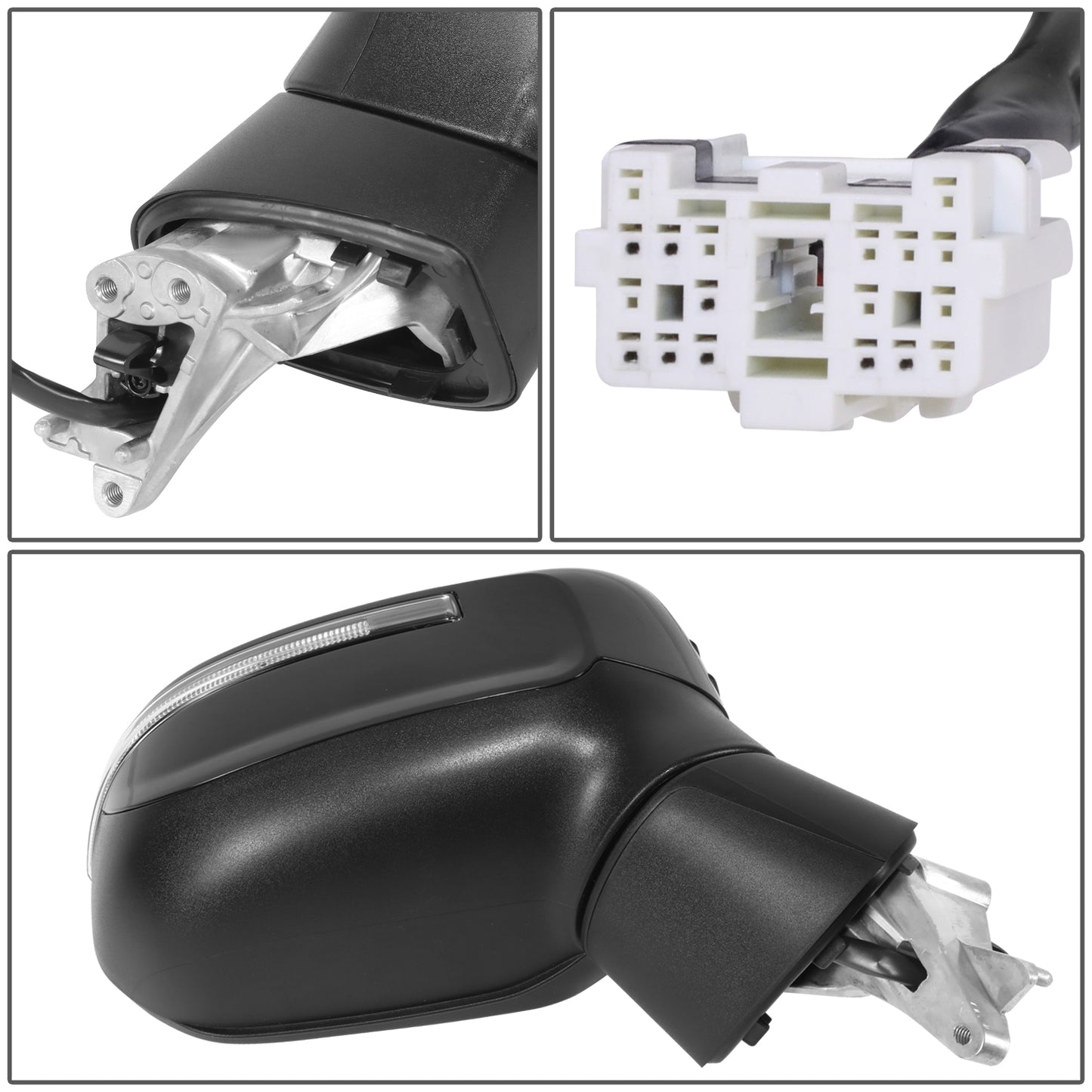 RETROVISOR MIRROR - OE STYLE - KIA TELLURIDE 2020-2024 - WITH POWER WITH HEATED GLASS WITH BLIND SPOT - PASSENGER RIGHT SIDE - BLACK