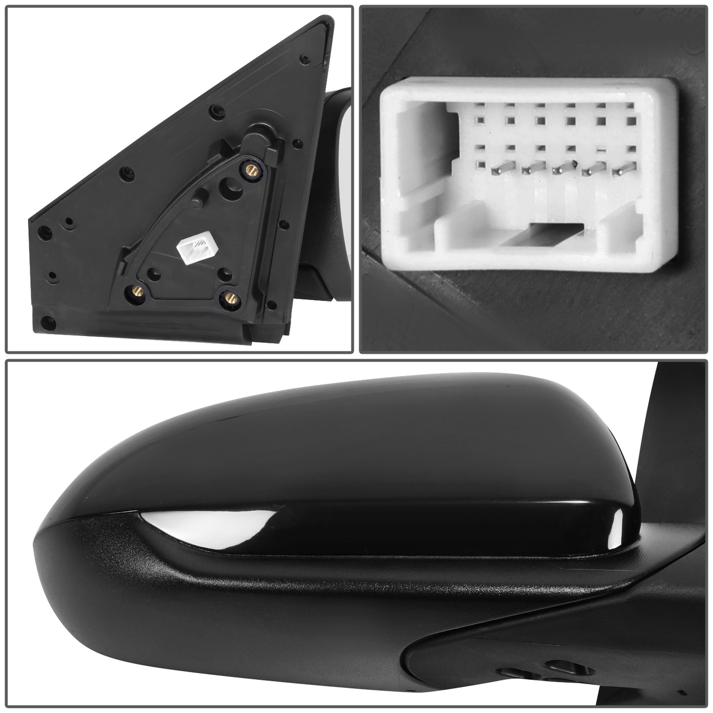 RETROVISOR MIRROR - OE STYLE - KIA RIO 21-23 - WITH POWER WITH HEATED GLASS - PASSENGER SIDE - PAINT TO MATCH - BLACK