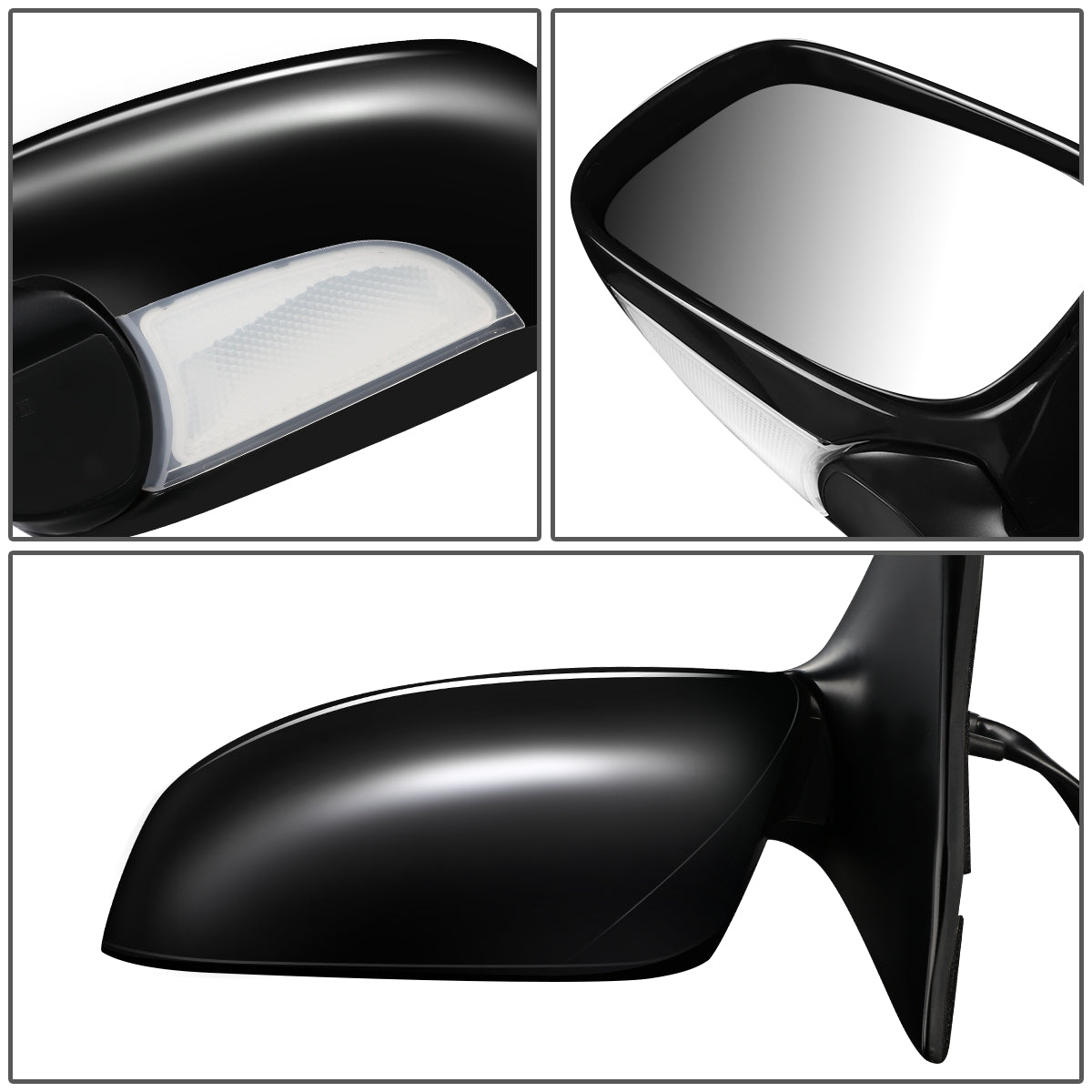 RETROVISOR MIRROR - OEM - 06-11 LEXUS GS300, GS350, GS400, GS430 - POWERED - HEATED - W/ MEMORY - W/ PUDDLE LIGHT - POWER FOLDING - BLACK MATERIAL - LEFT