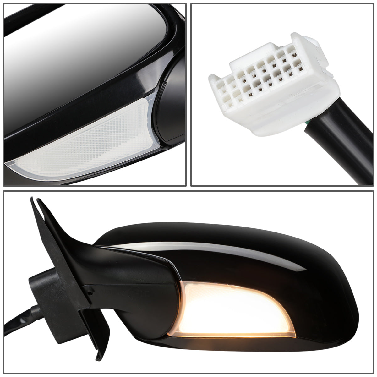 RETROVISOR MIRROR - OEM - 01-06 LEXUS LS430 - POWERED - W/ PUDDLE LIGHT - FOLDING - BLACK MATERIAL - LEFT