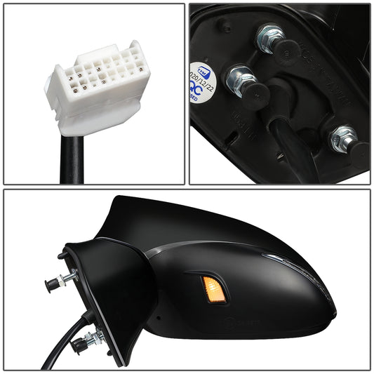 RETROVISOR MIRROR - OEM - 13-15 LEXUS ES350, ES300H - POWERED - HEATED - W/ SIGNAL LIGHT - W/ PUDDLE LIGHT - FOLDING - BLACK MATERIAL - LEFT