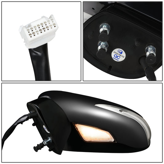 RETROVISOR MIRROR - OEM - 07-12 LEXUS ES350 - POWERED - HEATED - W/ SIGNAL LIGHT - W/ MEMORY - W/ PUDDLE LIGHT - FOLDING - BLACK MATERIAL - LEFT