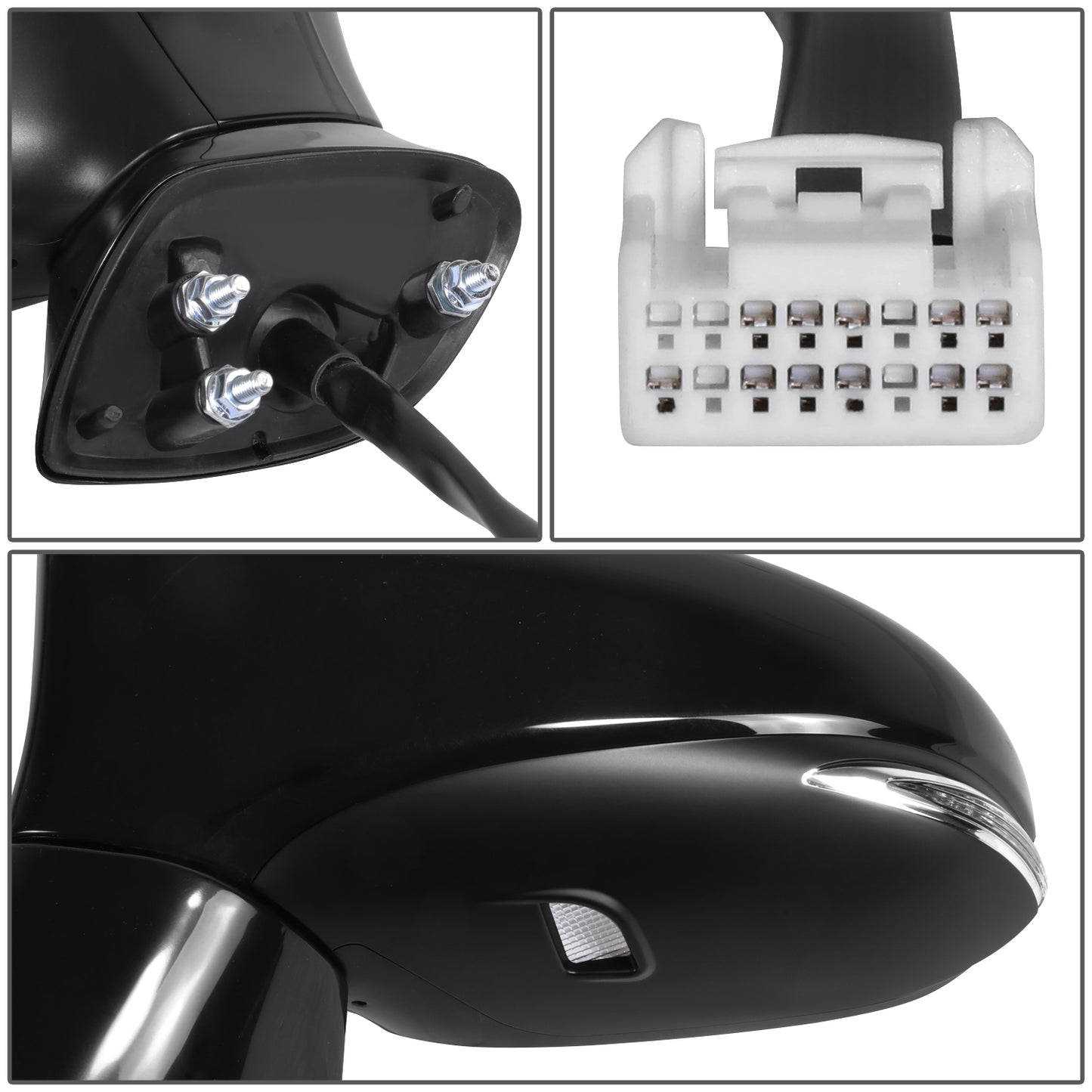 RETROVISOR MIRROR - OE STYLE - LEXUS GS200T 16-17 - LEXUS GS300 18-19 - LEXUS GS350 13-20 - LEXUS GS450H 13-18 - WITH POWER WITH HEATED GLASS WITH SIGNAL - DRIVER SIDE - PAINT TO MATCH - BLACK