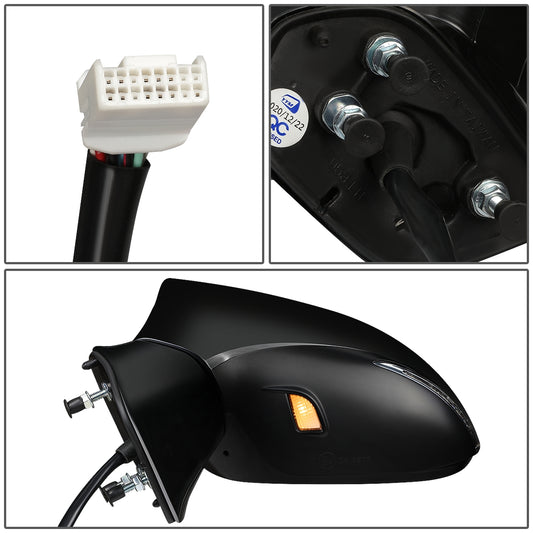 RETROVISOR MIRROR - OEM - 13-15 LEXUS ES350, ES300H - POWERED - HEATED - W/ SIGNAL LIGHT - W/ MEMORY - W/ PUDDLE LIGHT - FOLDING - BLACK MATERIAL - LEFT