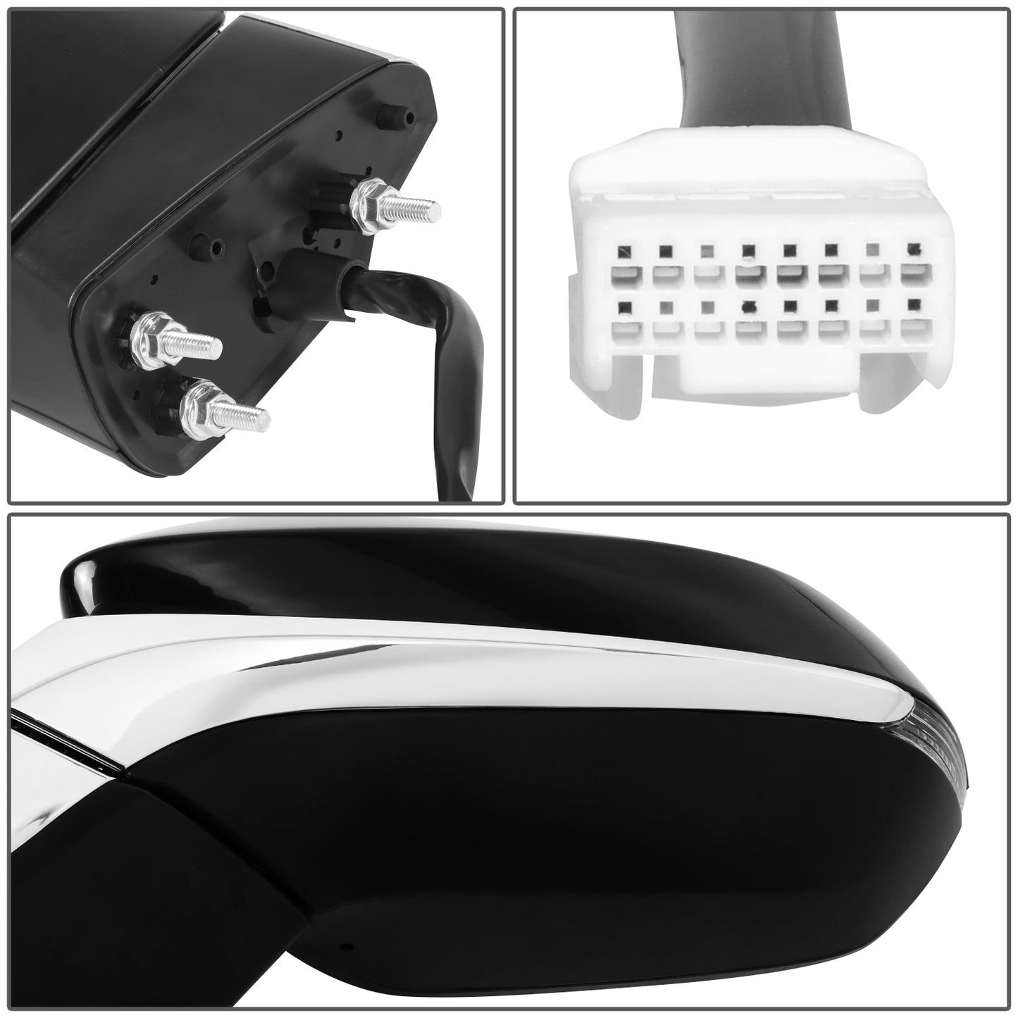 RETROVISOR MIRROR - OE STYLE - LEXUS NX200T 15-17 - LEXUS NX300H 15-17 - WITH POWER WITH HEATED WITH SIGNAL WITH MEMORY WITH BLIND SPOT - DRIVER SIDE - PAINT TO MATCH - BLACK