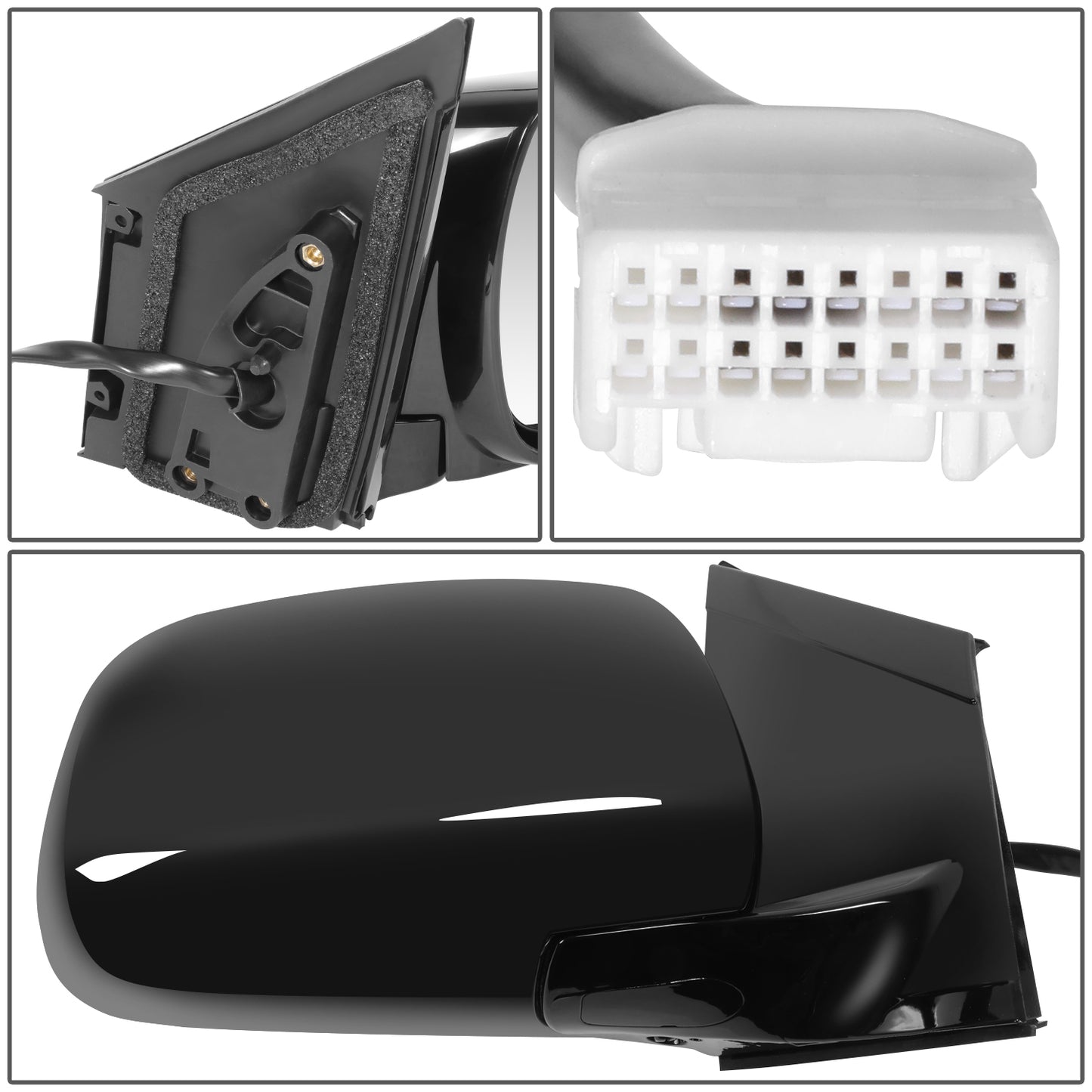 RETROVISOR MIRROR - OE STYLE - LEXUS RX330 04-06 - LEXUS RX350 07-09 - LEXUS RX400H 06-08 - WITH POWER WITH MEMORY WITH HEATED - PASSENGER SIDE - PAINT TO MATCH - BLACK