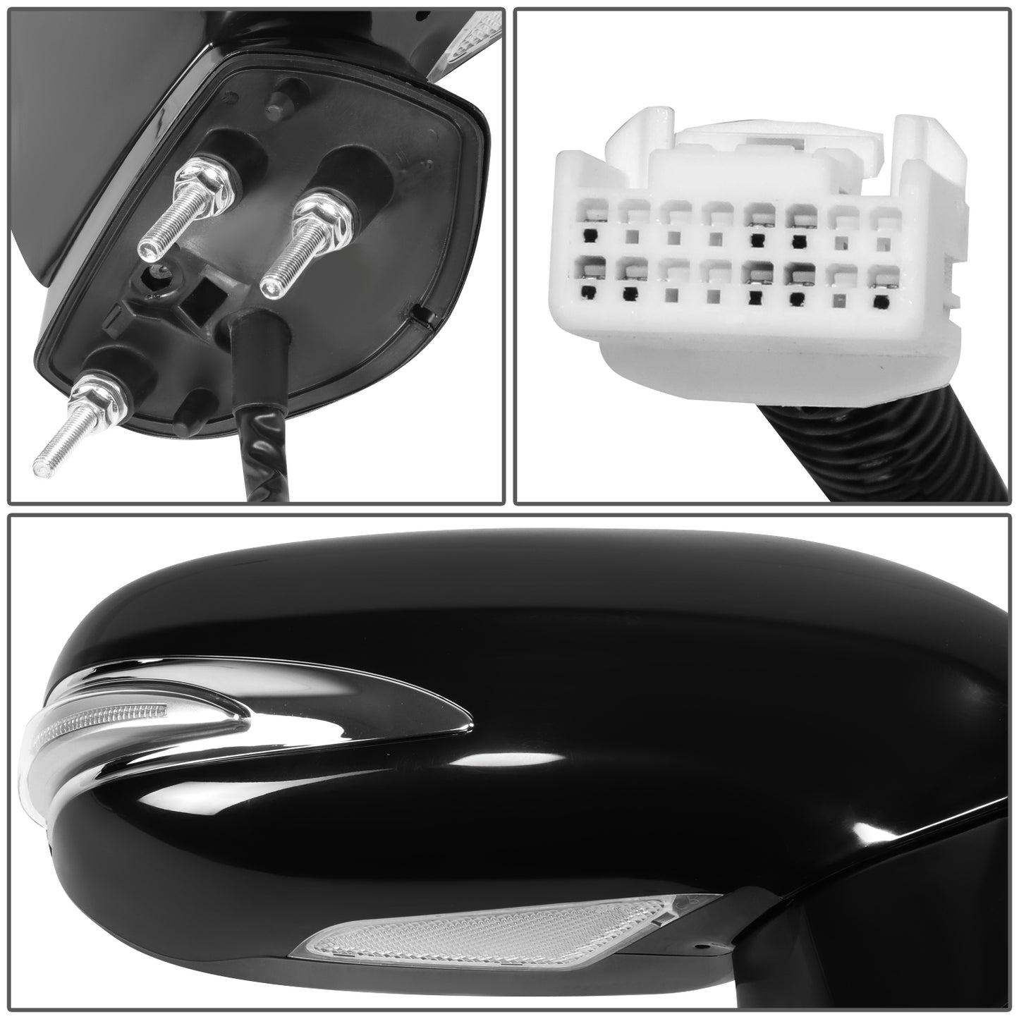 RETROVISOR MIRROR - OE STYLE - LEXUS IS250 09-13 - LEXUS IS350 09-13 - WITH POWER WITH HEATED GLASS WITH SIGNAL WITH MEMORY - PASSENGER SIDE - PAINT TO MATCH - BLACK