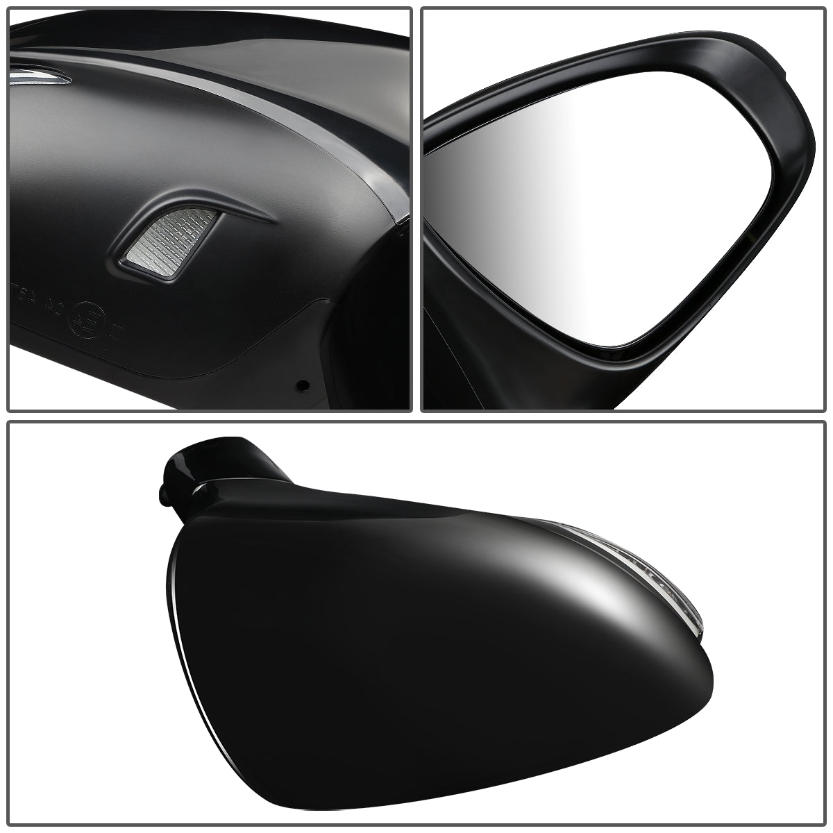 RETROVISOR MIRROR - OEM - 13-15 LEXUS ES350, ES300H - POWERED - HEATED - W/ SIGNAL LIGHT - W/ PUDDLE LIGHT - FOLDING - BLACK MATERIAL - RIGHT