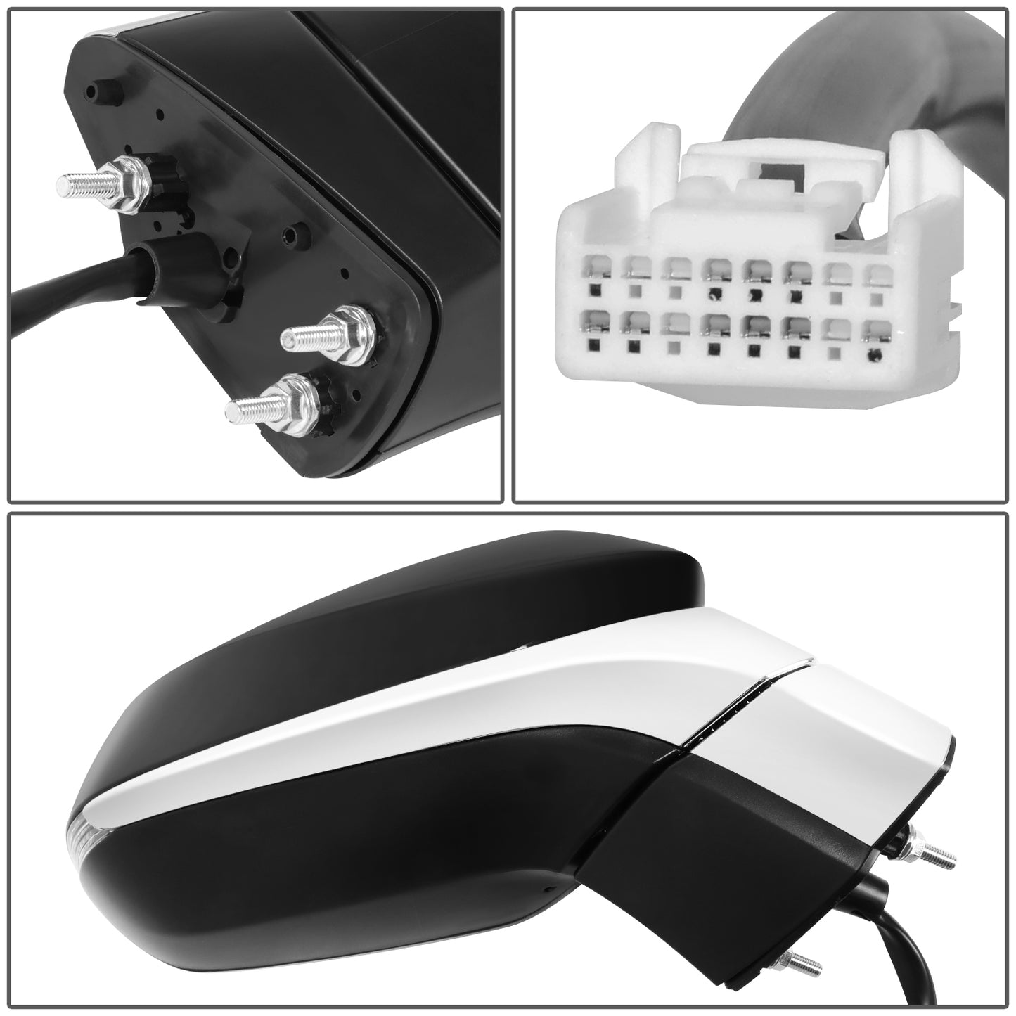 RETROVISOR MIRROR - OE STYLE - LEXUS NX200T 15-17 - LEXUS NX300H 15-17 - WITH POWER WITH HEATED WITH SIGNAL WITH MEMORY - PASSENGER SIDE - PAINT TO MATCH - BLACK