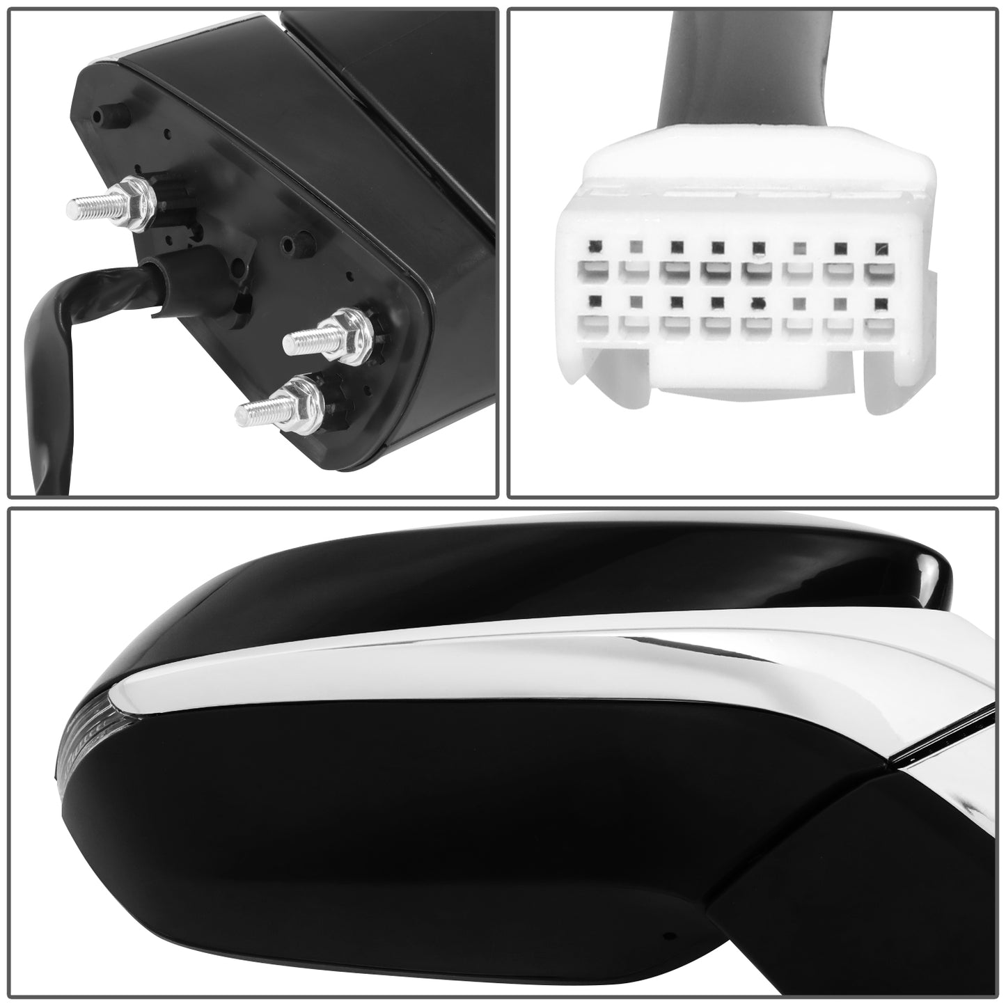 RETROVISOR MIRROR - OE STYLE - LEXUS NX200T 15-17 - LEXUS NX300H 15-17 - WITH POWER WITH HEATED WITH SIGNAL WITH MEMORY WITH BLIND SPOT - PASSENGER SIDE - PAINT TO MATCH - BLACK