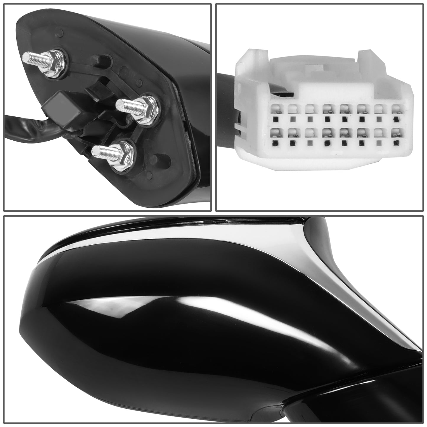 RETROVISOR MIRROR - OE STYLE - LEXUS ES250 21-24 - LEXUS ES300H 19-24 - LEXUS ES350 19-24 - WITH POWER WITH HEATED WITH SIGNAL WITH BLIND SPOT WITH MEMORY - PASSENGER SIDE - PAINT TO MATCH - BLACK