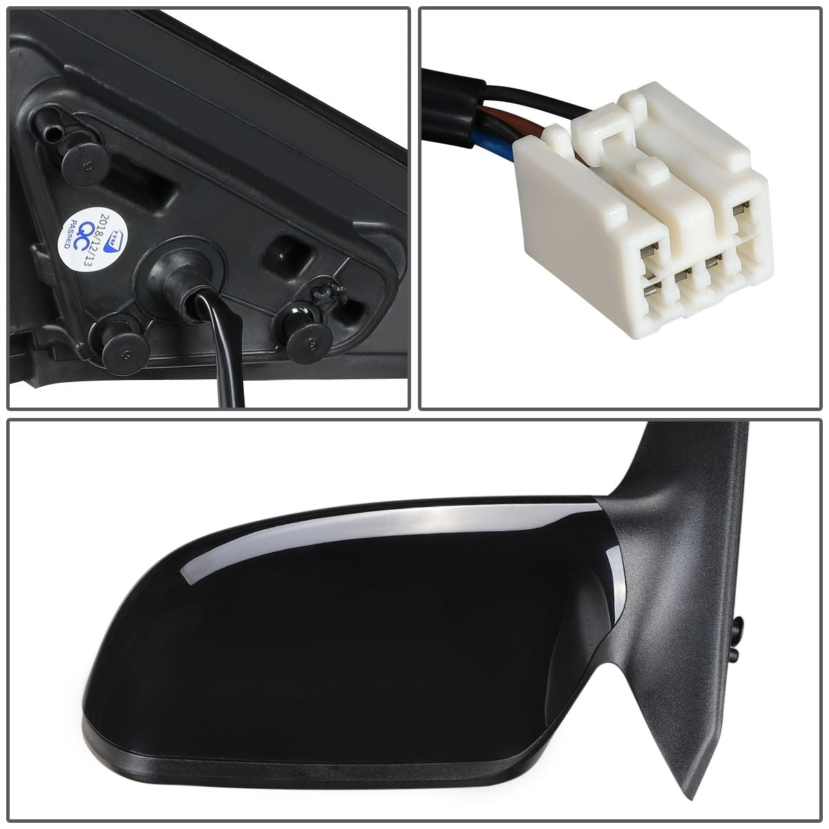 RETROVISOR MIRROR - OEM - 03-08 MAZDA 6 NON TURBO - POWERED - HEATED - PAINTABLE - BLACK - LEFT