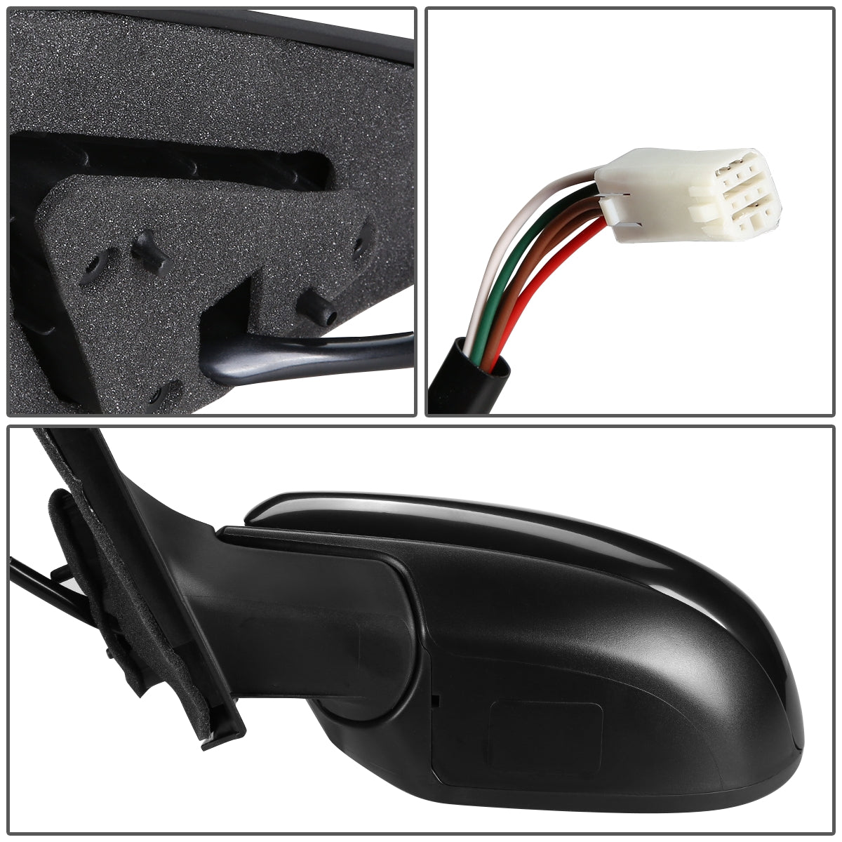 RETROVISOR MIRROR - OEM - 10-13 MAZDA 3 - POWERED - HEATED - PAINTABLE - BLACK - LEFT