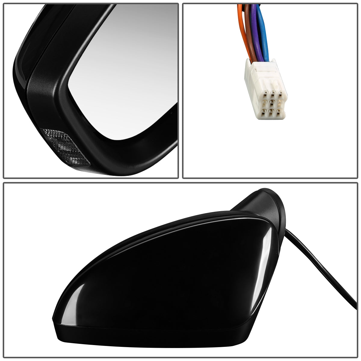 RETROVISOR MIRROR - OEM - 14-15 MAZDA 3 - POWERED - HEATED - PAINTABLE - BLACK - LEFT