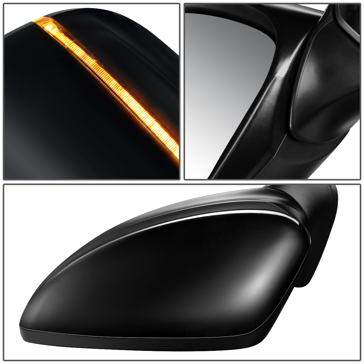 RETROVISOR MIRROR - OEM - 16-20 MAZDA CX-9 - POWERED - HEATED - W/ SIGNAL LIGHT - W/ BSD - FOLDING - BLACK MATERIAL - LEFT