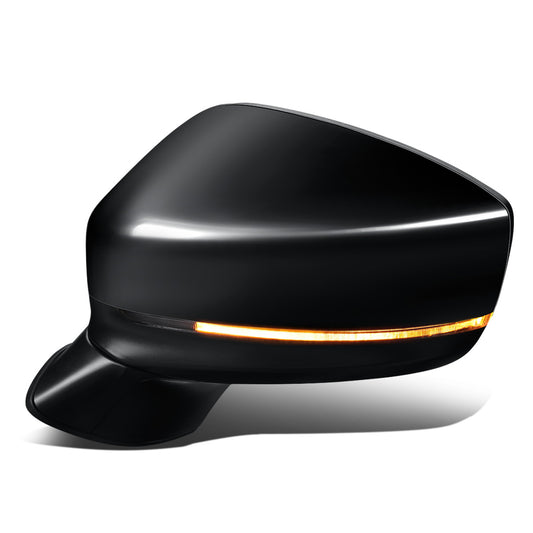 RETROVISOR MIRROR - OEM - 17-19 MAZDA CX-5 - POWERED - HEATED - W/ SIGNAL LIGHT - W/ BSD - FOLDING - BLACK MATERIAL - LEFT