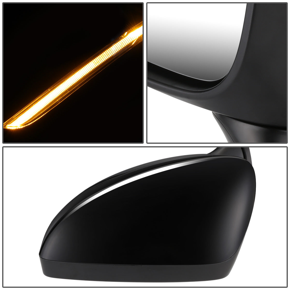 RETROVISOR MIRROR - OEM - 14-17 MAZDA 6 - POWERED - HEATED - W/ SIGNAL LIGHT - FOLDING - BLACK MATERIAL - LEFT