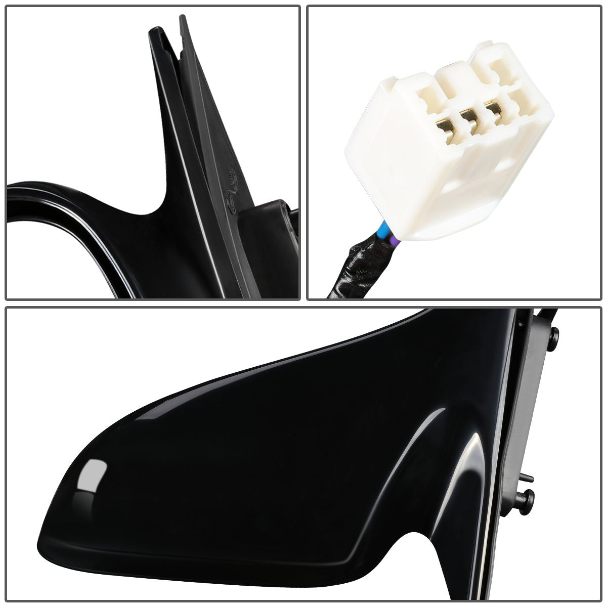 RETROVISOR MIRROR - OEM - 00-02 MAZDA 626 - POWERED - PAINTABLE - BLACK - RIGHT